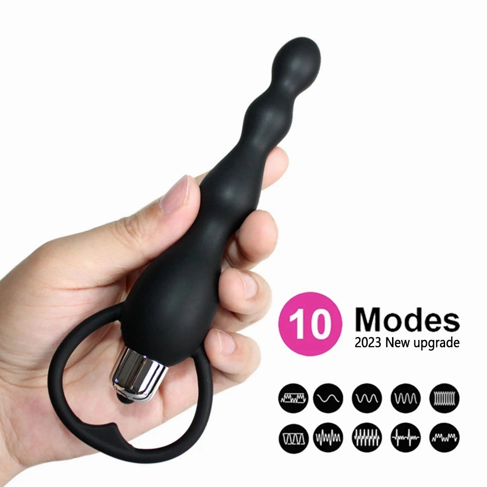 10-Mode Waterproof Silicone Anal Vibrator & Butt Plug for Women, Men and Couples