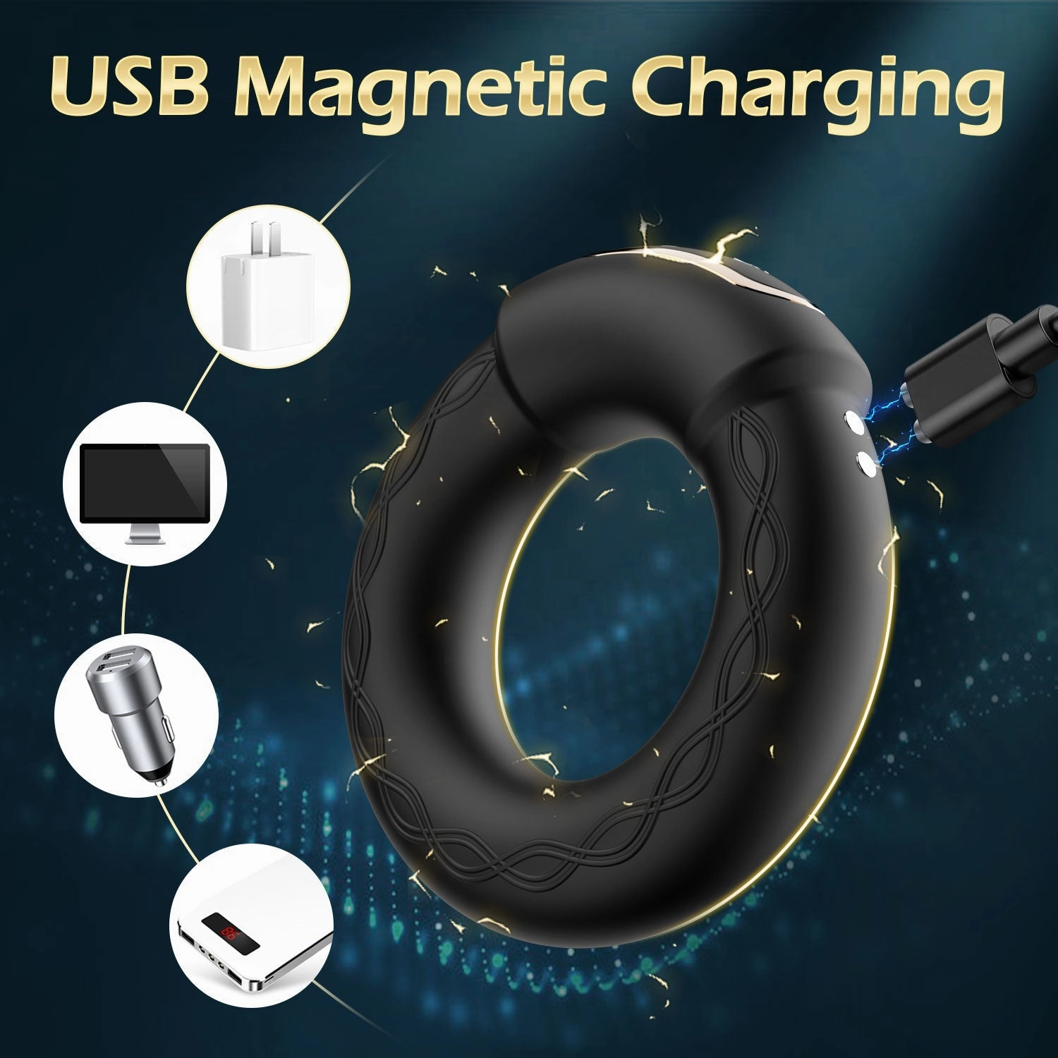 10 Vibrations Modes with Heating Function Penis Ring Vibrator