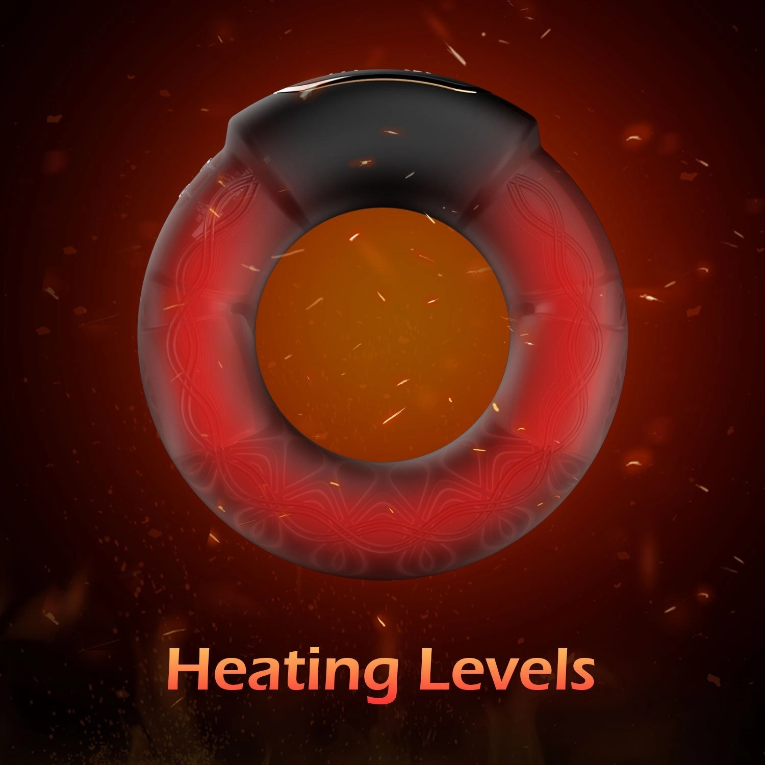 10 Vibrations Modes with Heating Function Penis Ring Vibrator
