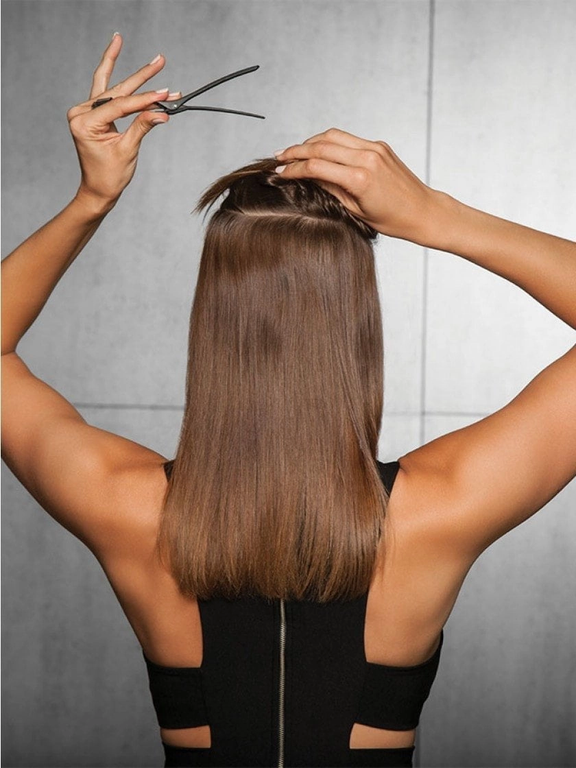 16" Straight HF Synthetic Hair Extensions Kit (8 Piece) | Clip In
