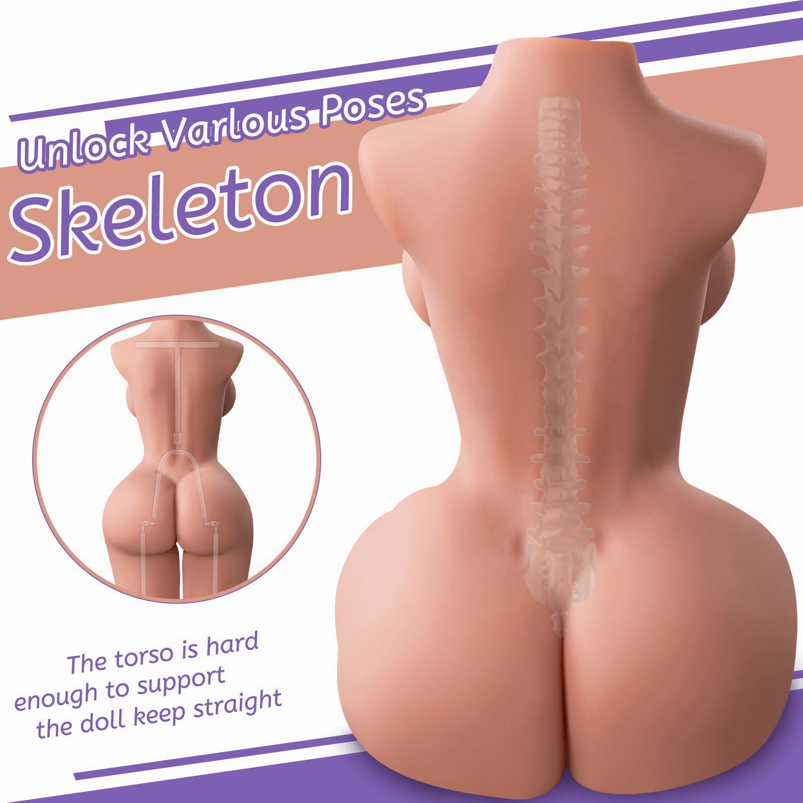 20.9LB Chocolate Sex Doll with Lifelike Skeleton