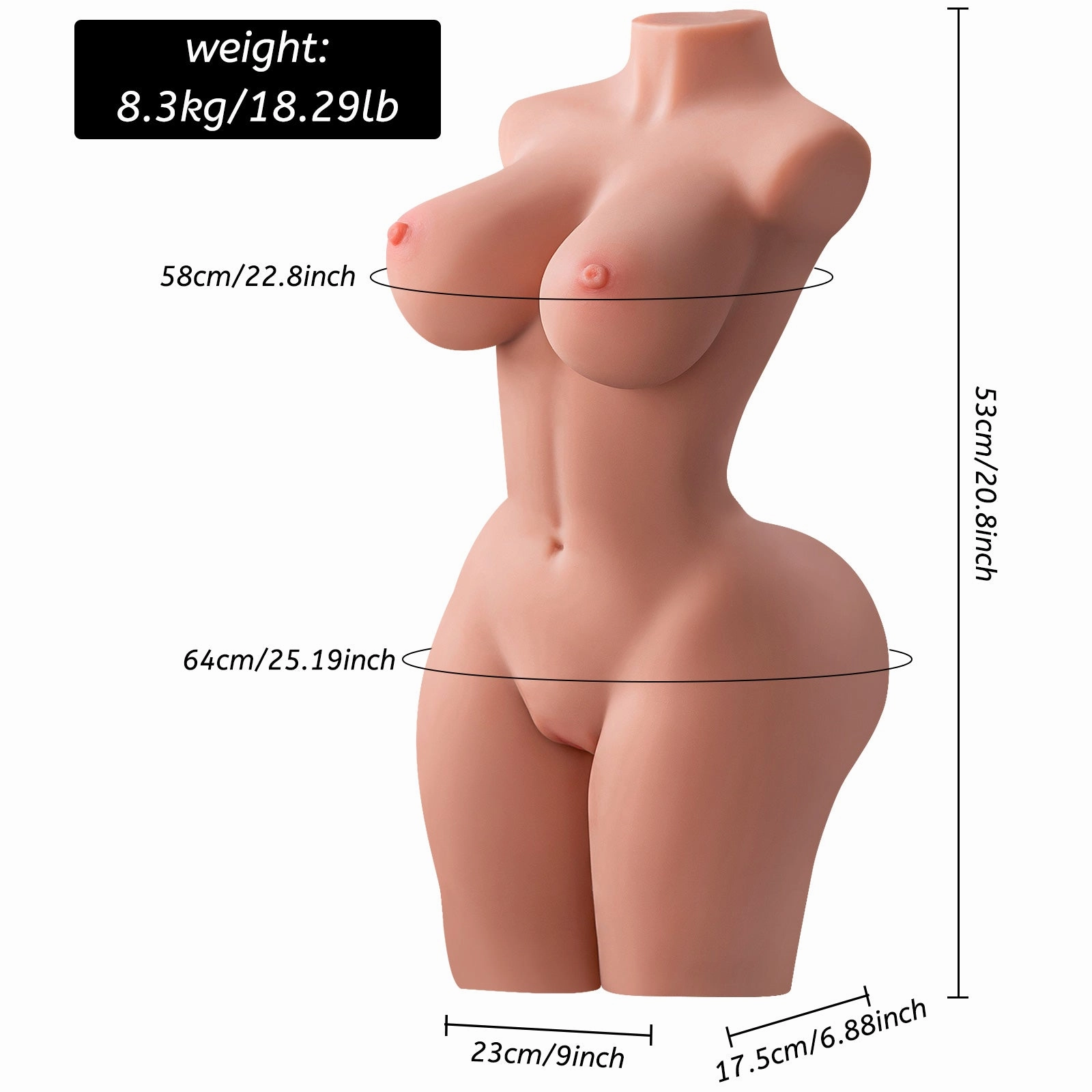 20.9LB Chocolate Sex Doll with Lifelike Skeleton