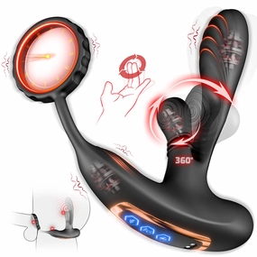 360°Anal Butt Plug Vibrator with Penis Ring