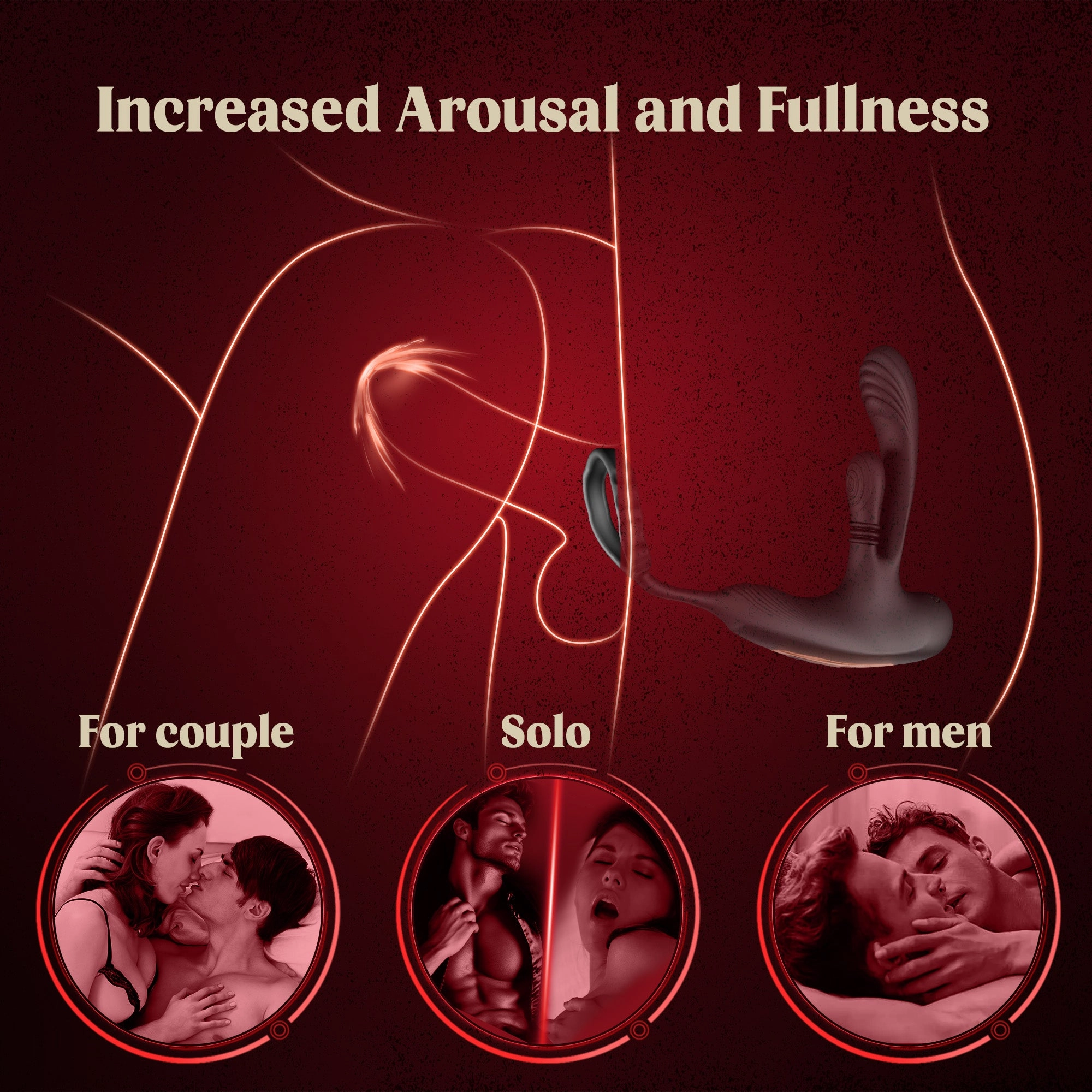 360°Anal Butt Plug Vibrator with Penis Ring