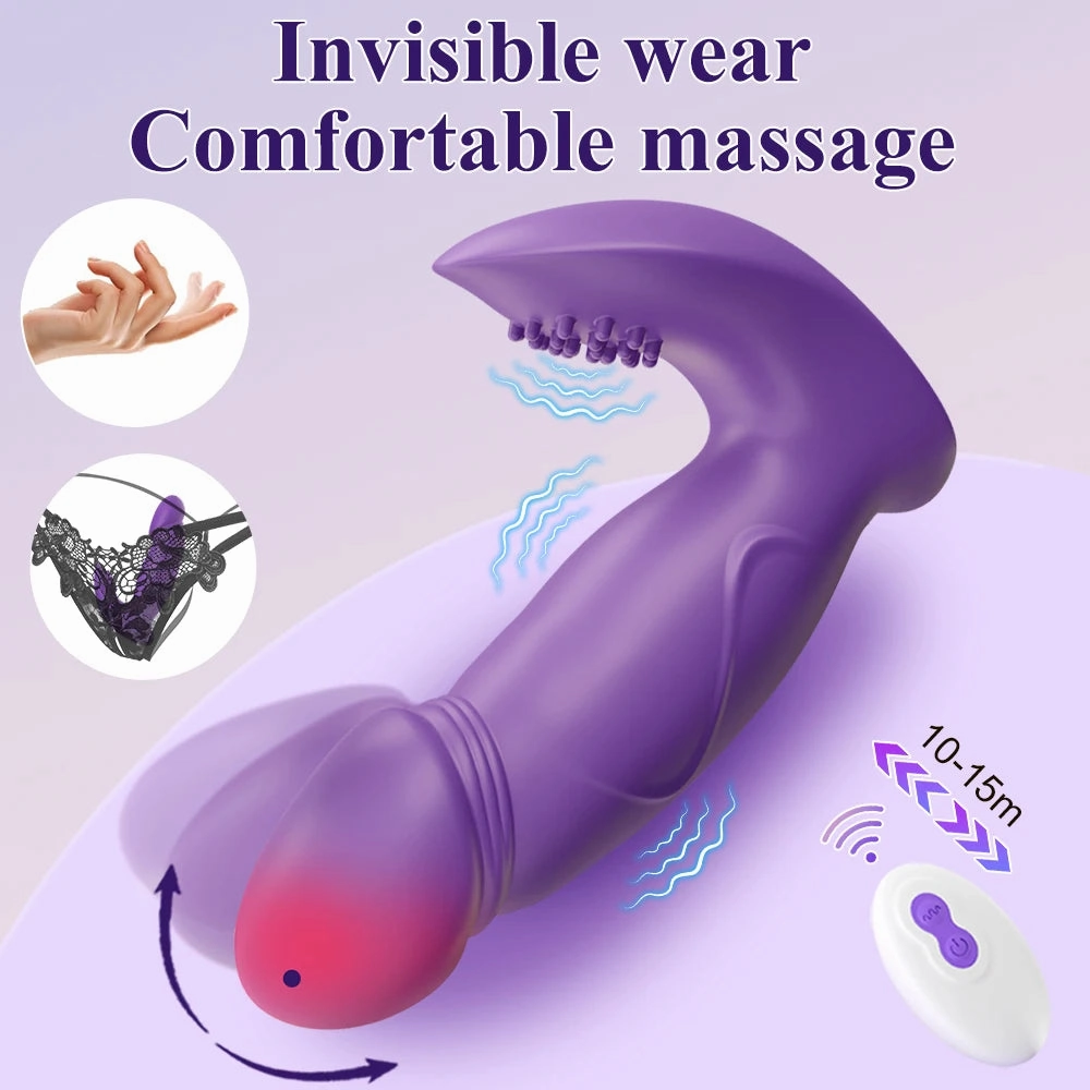 3-In-1 Clit Vibrator Sucking, Vibrating & Wiggling Vibrating Pantie