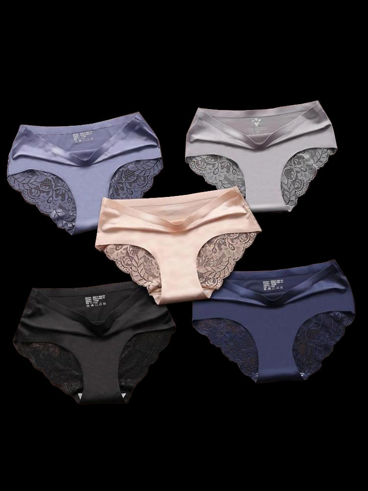 5-Pack Lace Sexy High Cut Ladies Briefs
