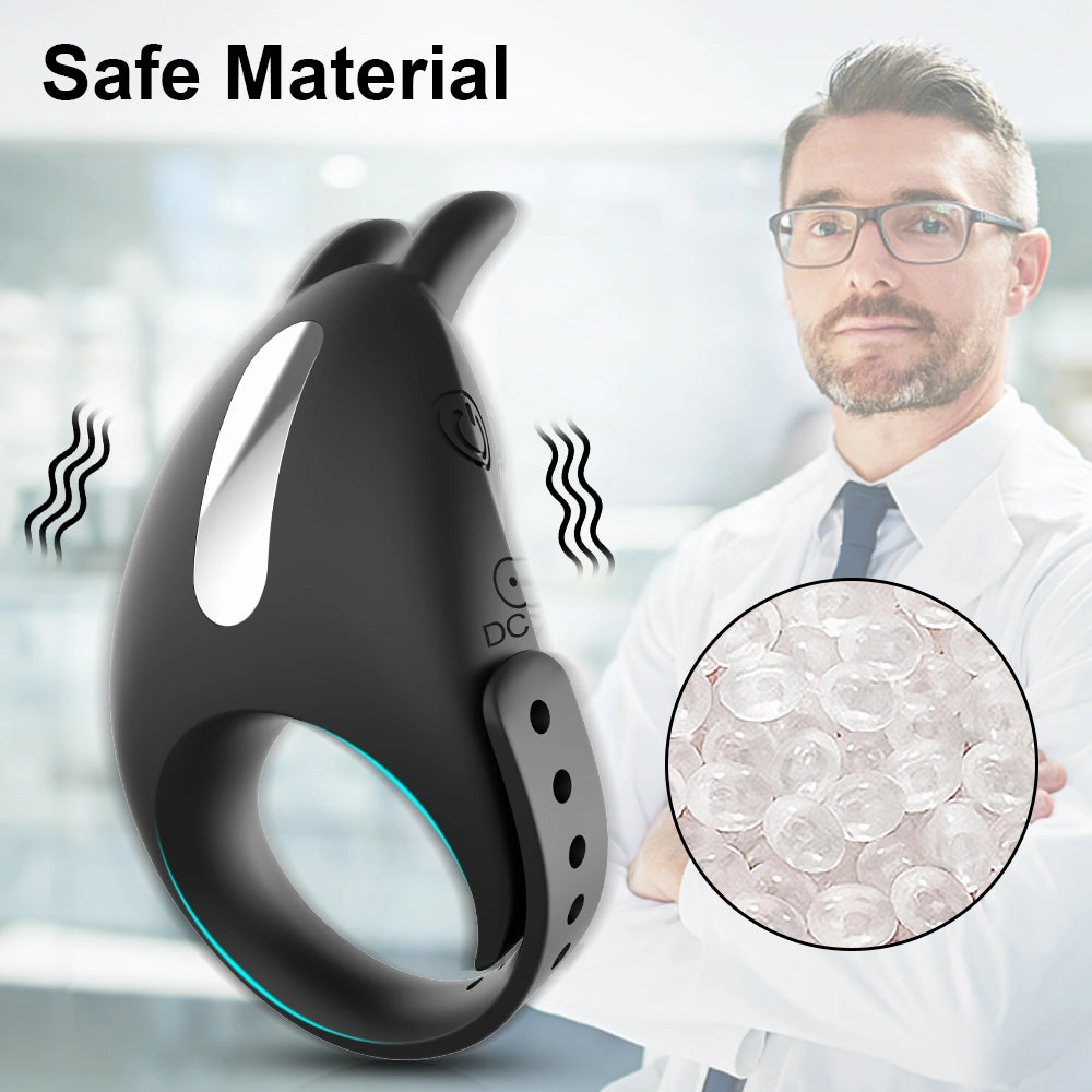 Adjustable Cock Ring for Men 7 Vibrating Modes Penis Rings for Ejaculation Delay with Testis Stimulation Sex Toys for Couples