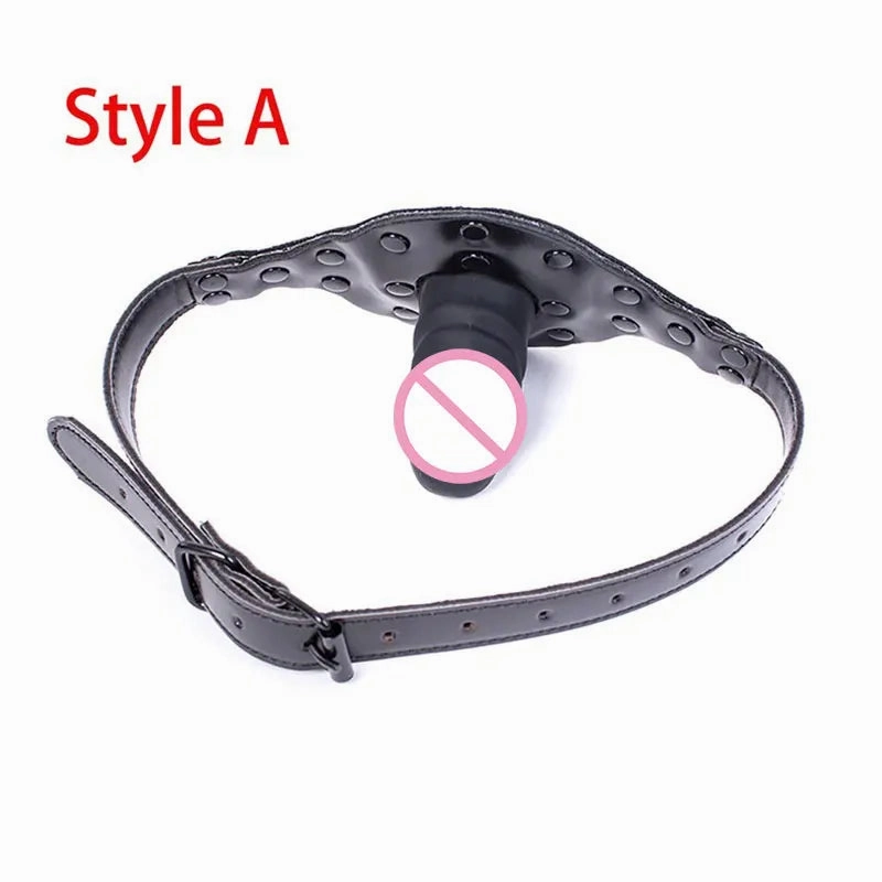 Adjustable Mouth Gag with Dildo Thrusting Kinky Toy for SM