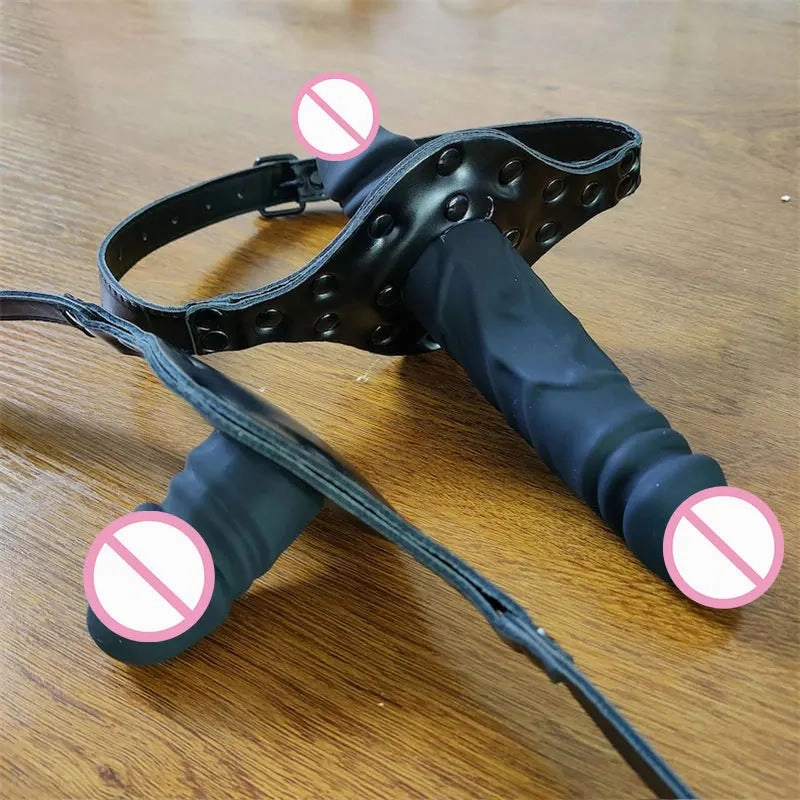 Adjustable Mouth Gag with Dildo Thrusting Kinky Toy for SM