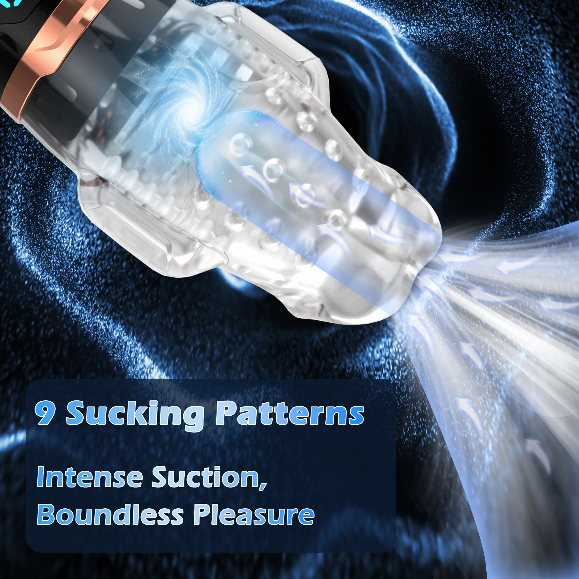 Adult Male Masturbator with 9 Vibrating & 9 Sucking Patterns.