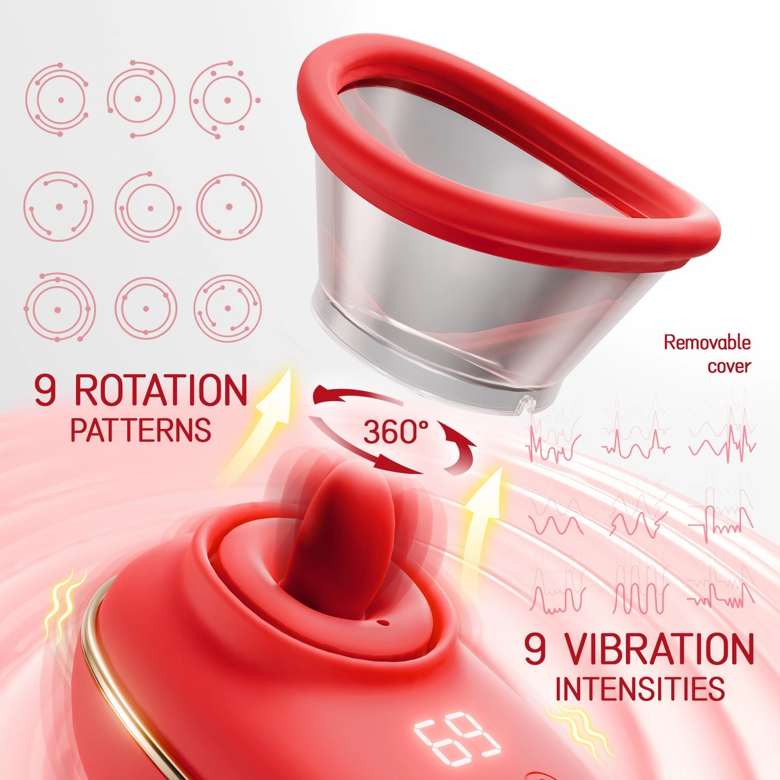 Adult Toys for Women Sucking Vibrator, 3 Sucking, 9 Tongue Licking & Vibrating Female Sex Toys Vibrators Nipple Toys