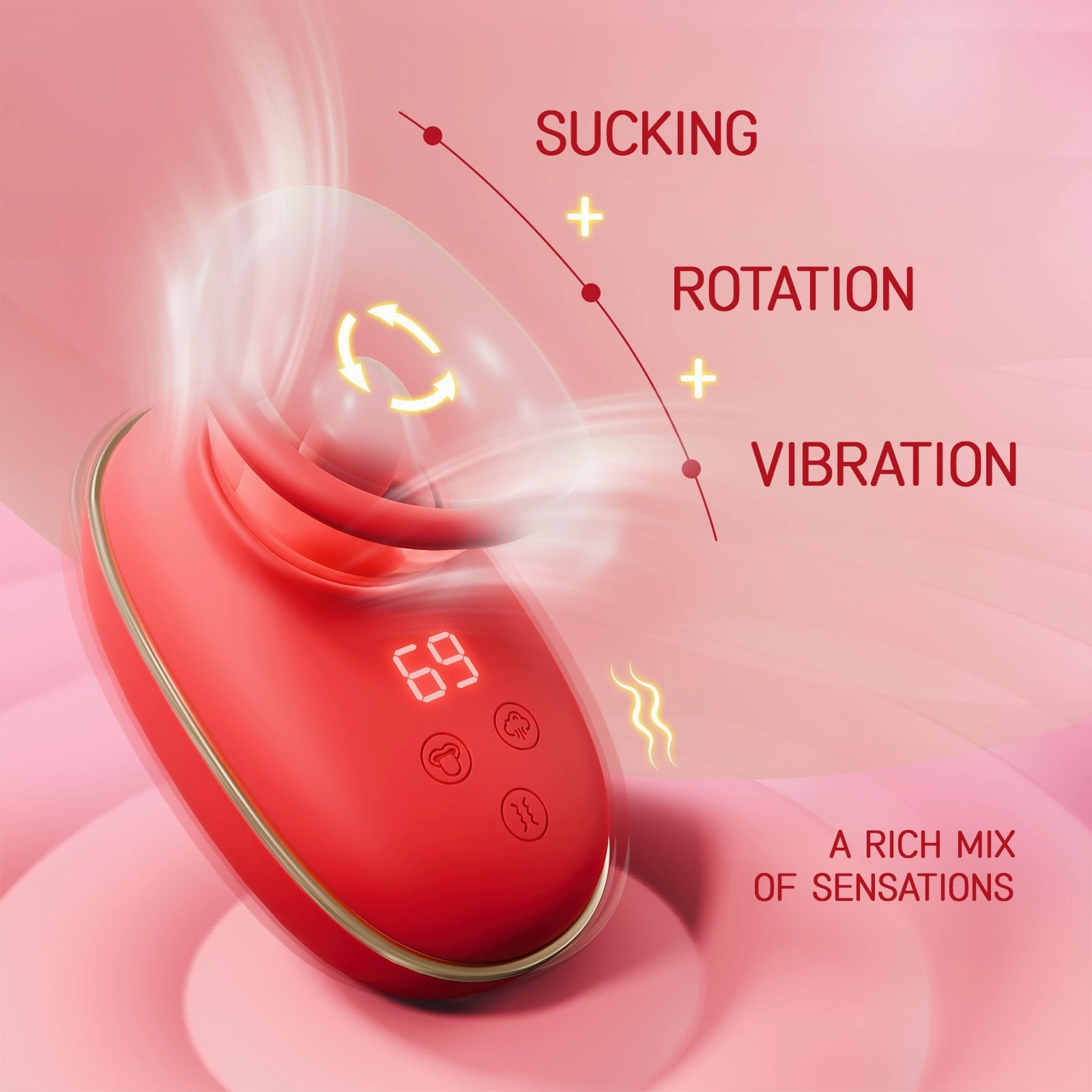 Adult Toys for Women Sucking Vibrator, 3 Sucking, 9 Tongue Licking & Vibrating Female Sex Toys Vibrators Nipple Toys
