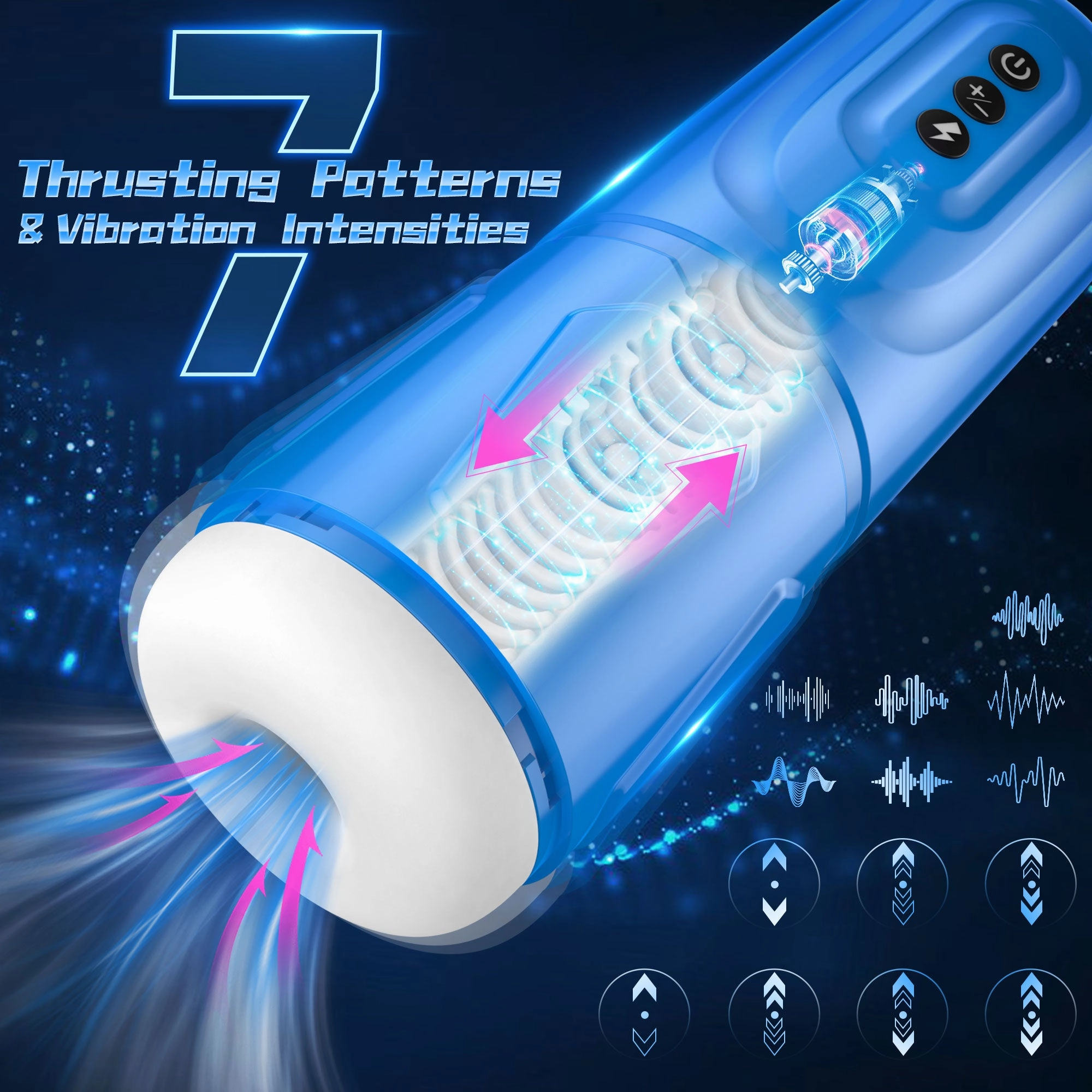 AMOVIBE Male Masturbators Cup with 7 Thrusting Modes for Men Hands Free