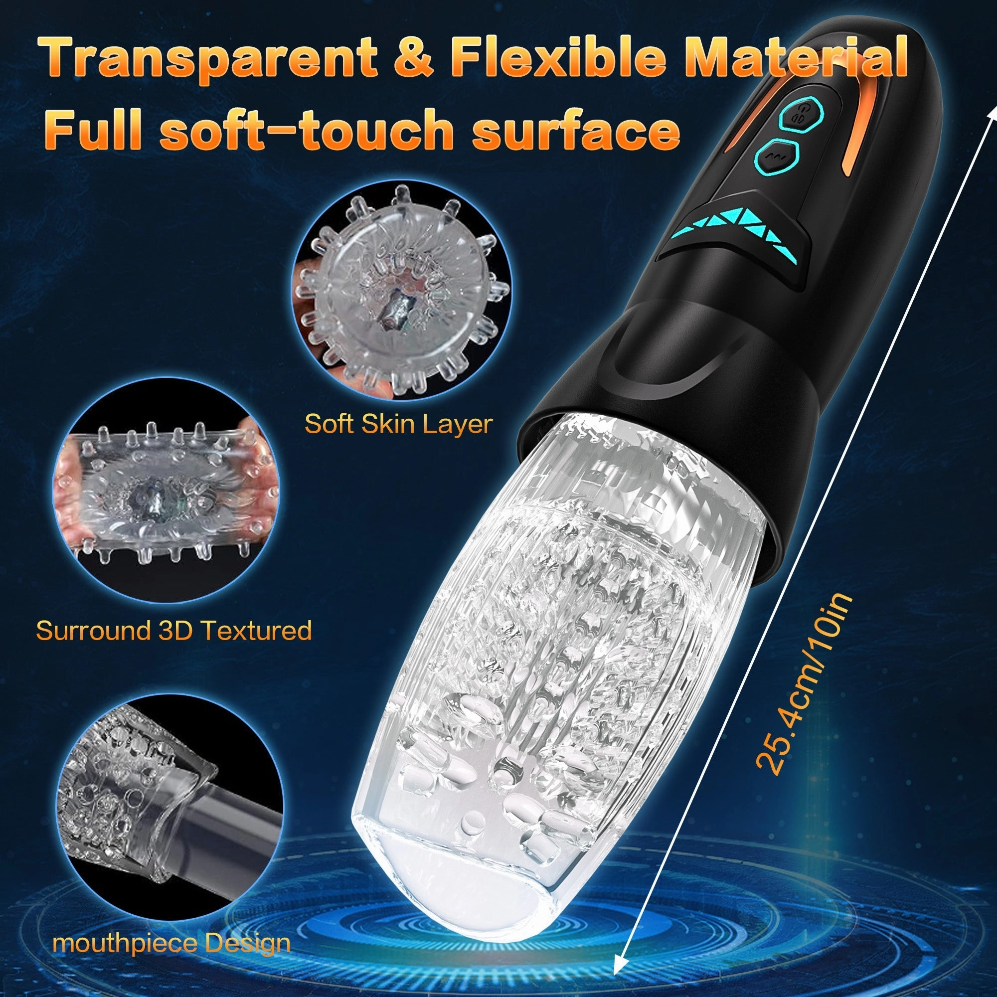 AMOVIBE Male Stroker with 10 Vibration, 8 Thrusting & Rotating Patterns