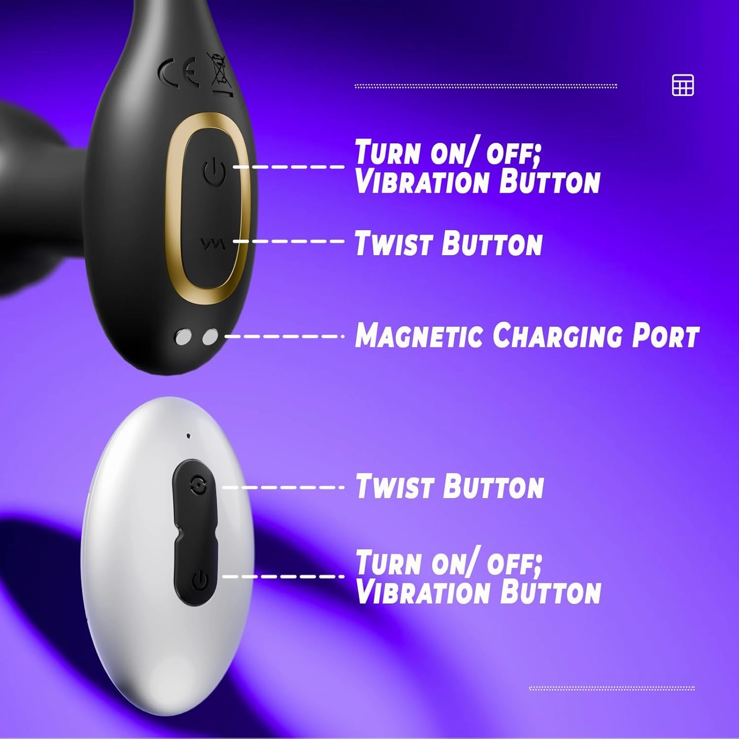 Anal Toys with 10 Rotating & 10 Vibrating Patterns