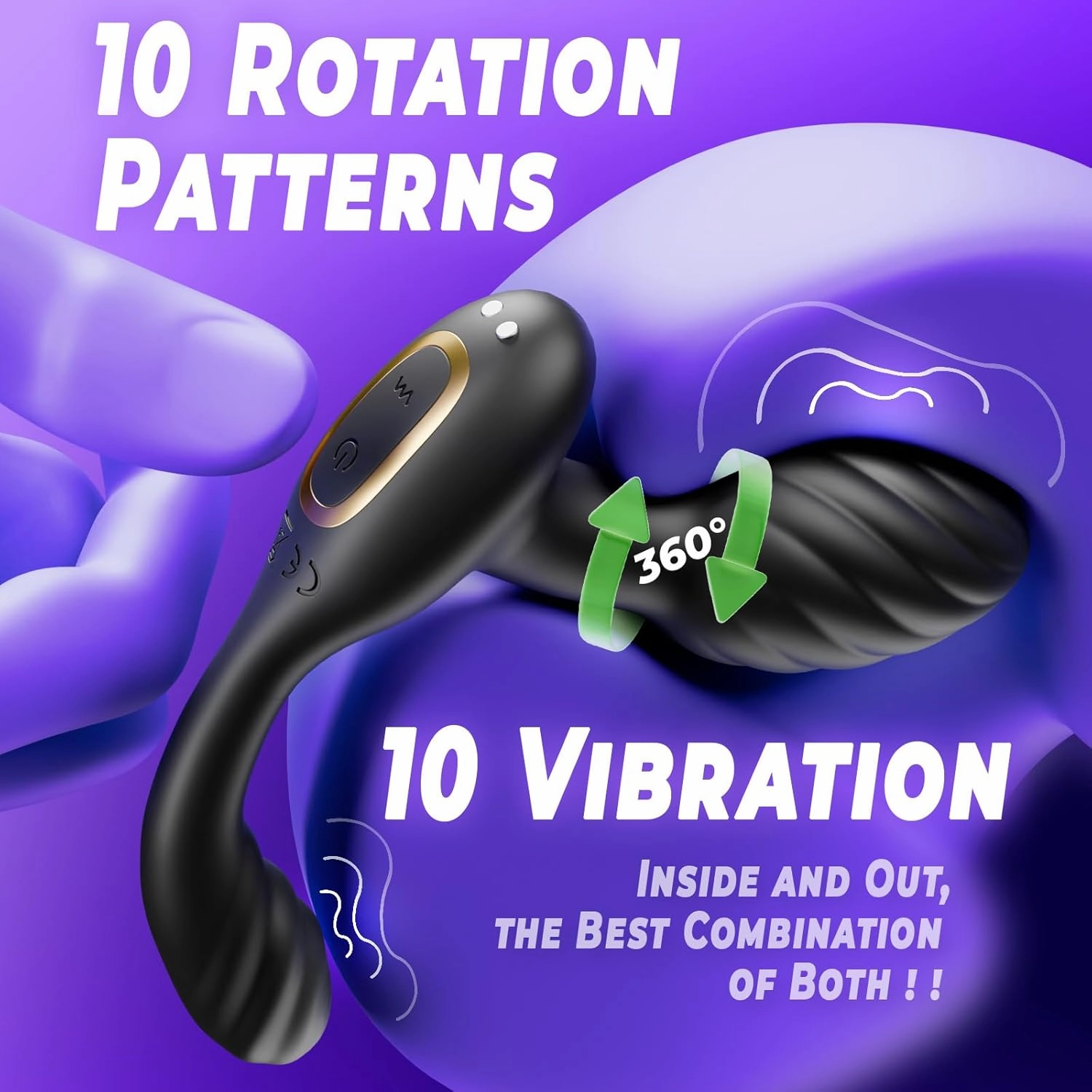 Anal Toys with 10 Rotating & 10 Vibrating Patterns