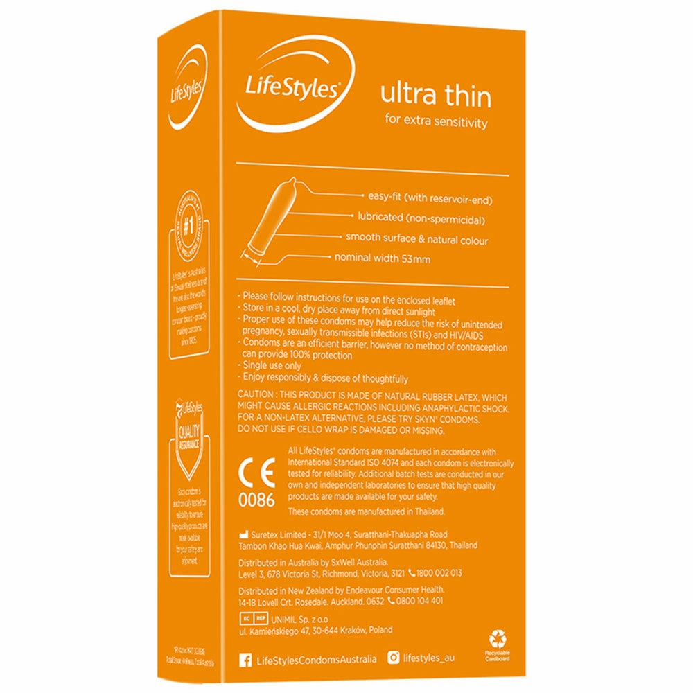 Ansell LifeStyles Ultra-Thin Latex Condoms