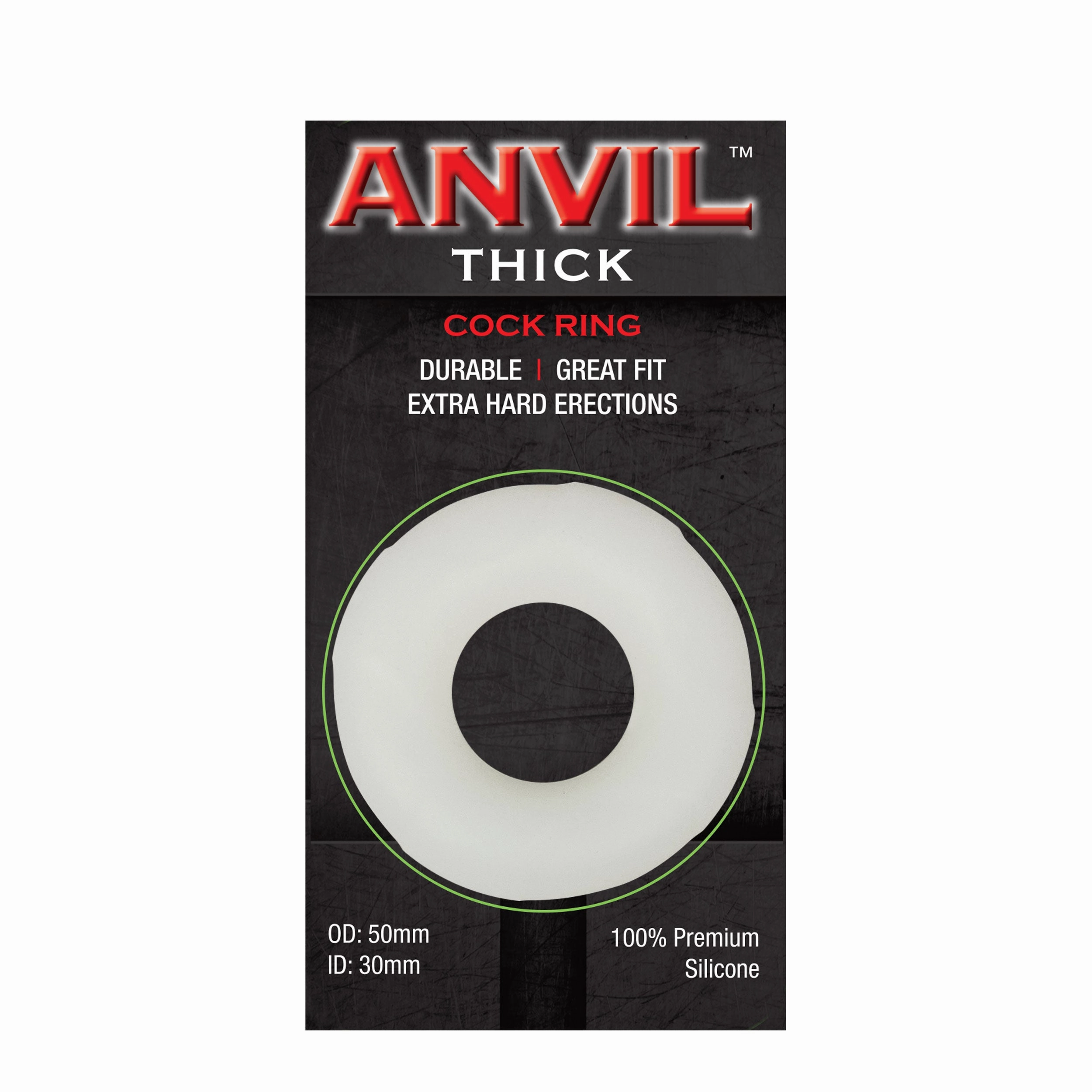 Anvil White Thick Cock Ring