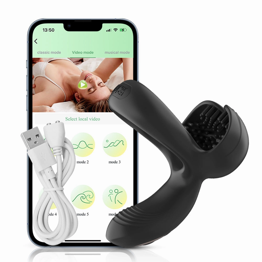 APP Control Perineal Stimulation Pocket Egg Vibrating Cock Ring With Three Vibrating