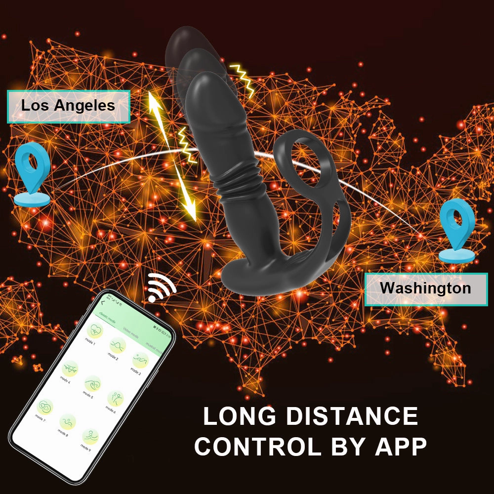 APP Control Telescopic Butt Plug Anal Vibrator Men Ass Anal Dildo