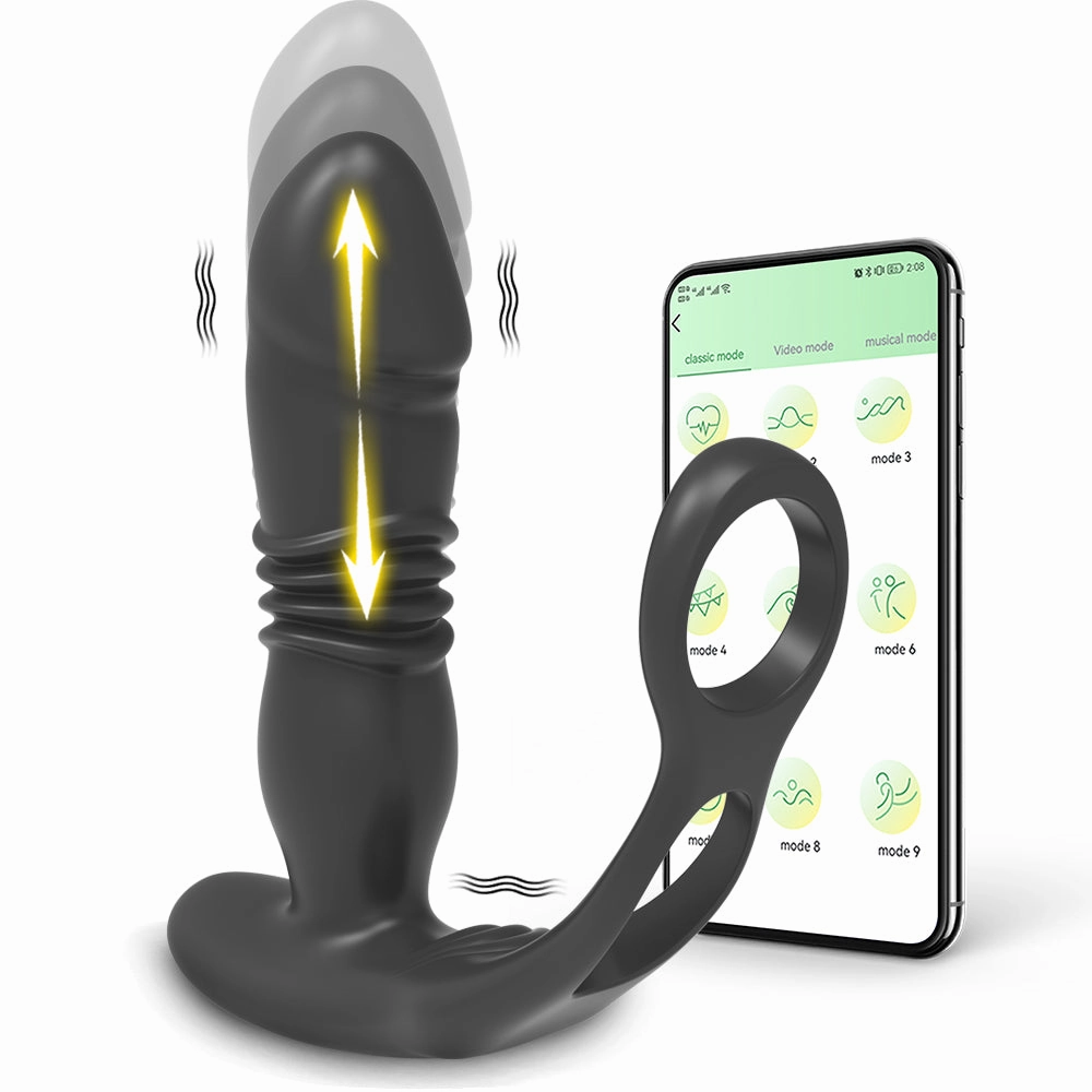 APP Control Telescopic Butt Plug Anal Vibrator Men Ass Anal Dildo
