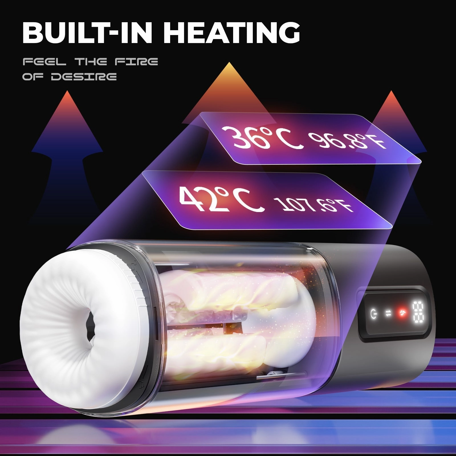 Automatic Male Masturbator with 10 Vibrations, 6 Rubbing & 2 Heating Modes