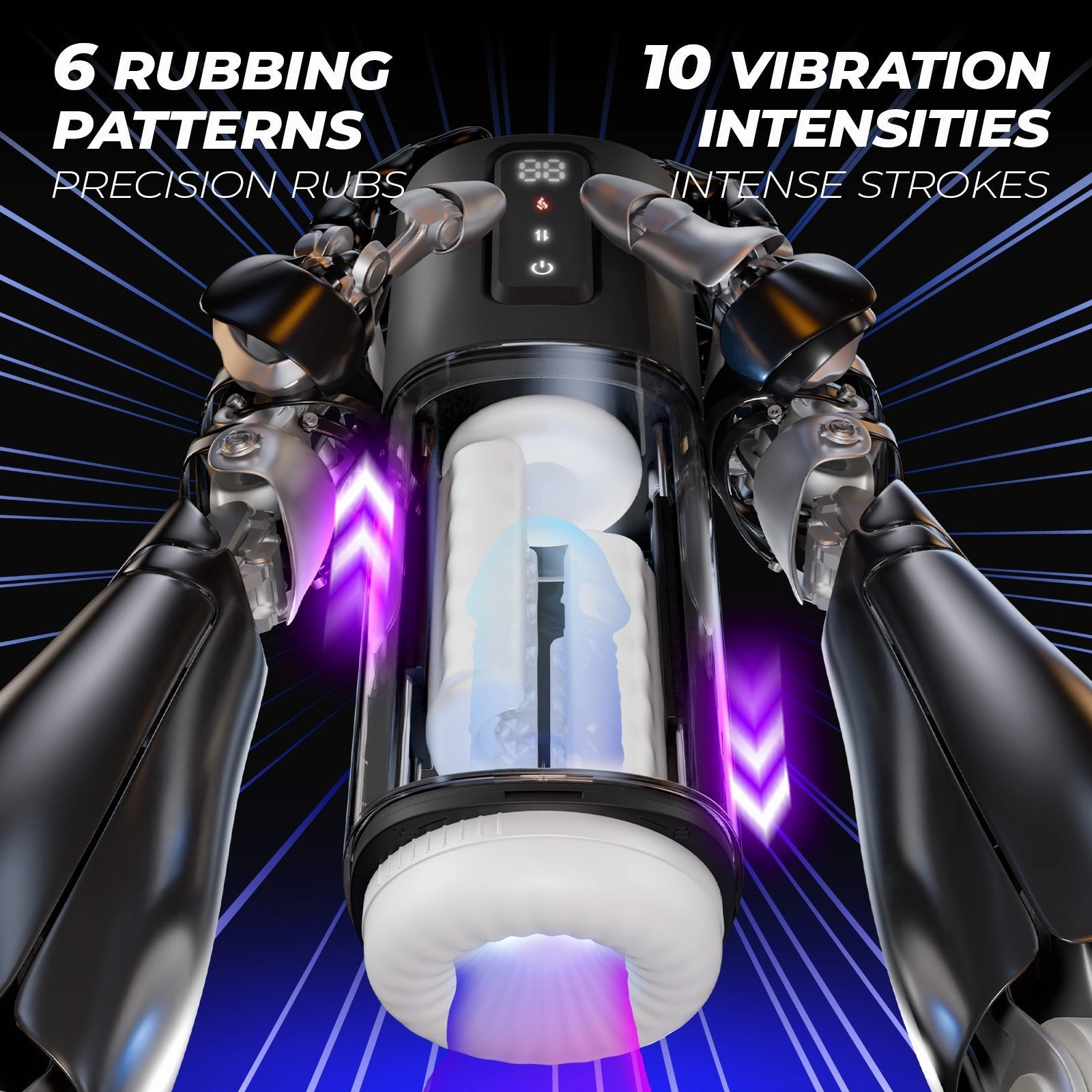 Automatic Male Masturbator with 10 Vibrations, 6 Rubbing & 2 Heating Modes
