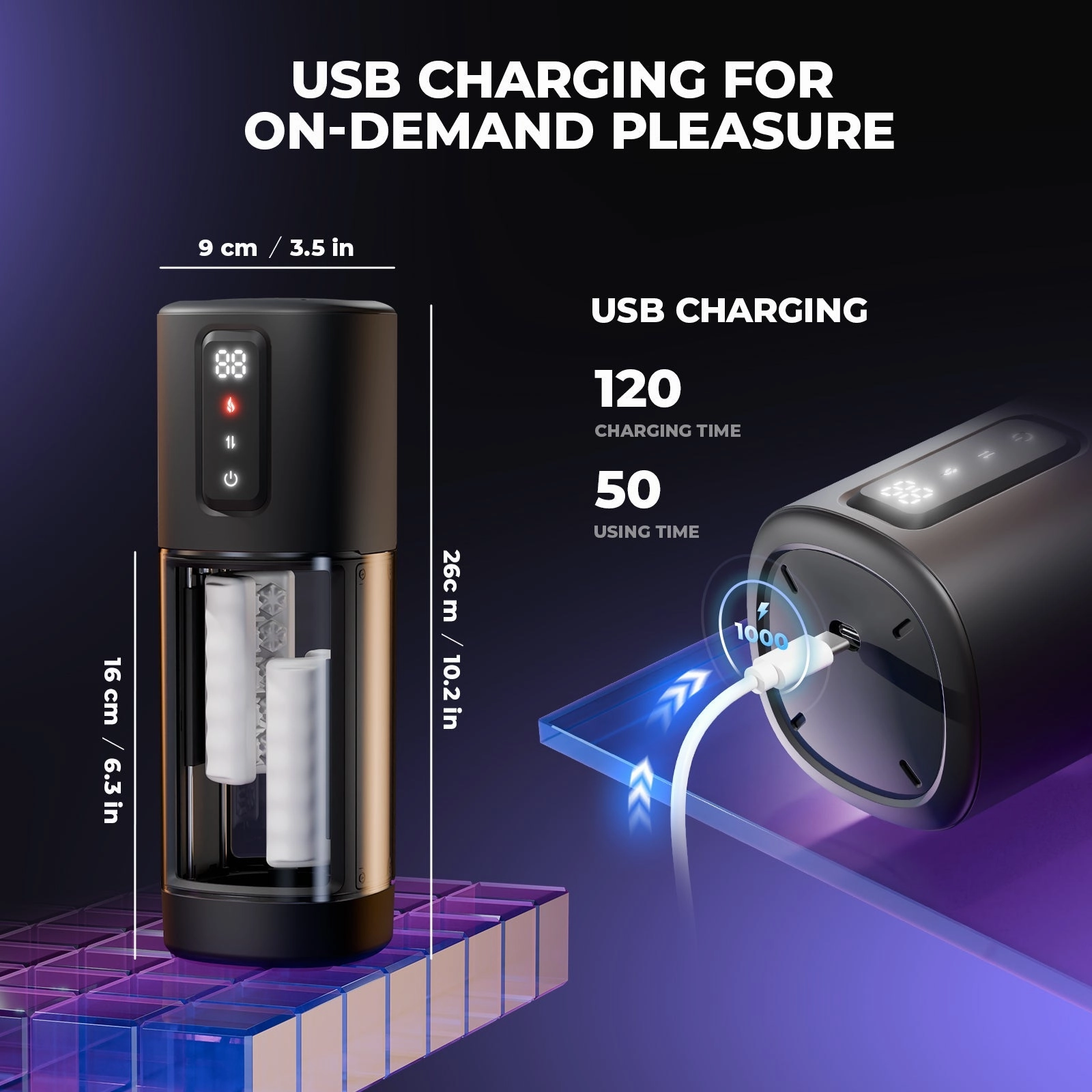 Automatic Male Masturbator with 10 Vibrations, 6 Rubbing & 2 Heating Modes