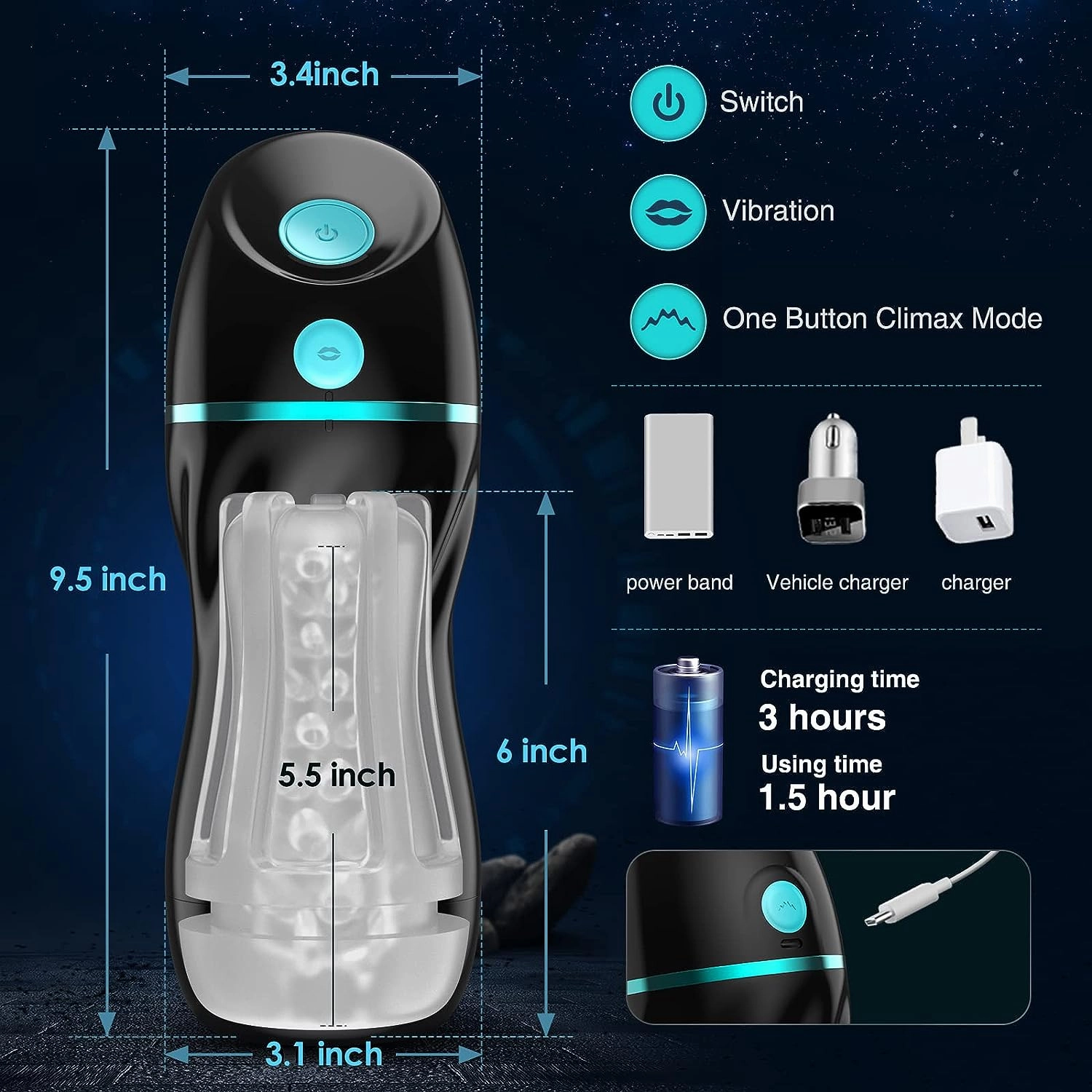 Automatic Sucking Male Masturbators - Upgraded 7 Vibration & Suction Pocket Pussy Male Stroker with 3D Realistic Textured, Blowjob Toy
