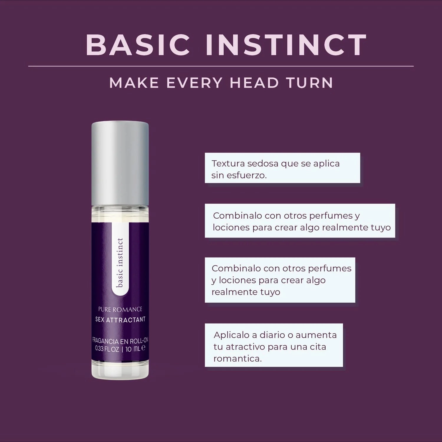 Basic Instinct - Pheromone Perfume - Roll On - IN STOCK - 55 LEFT! - Pure Romance