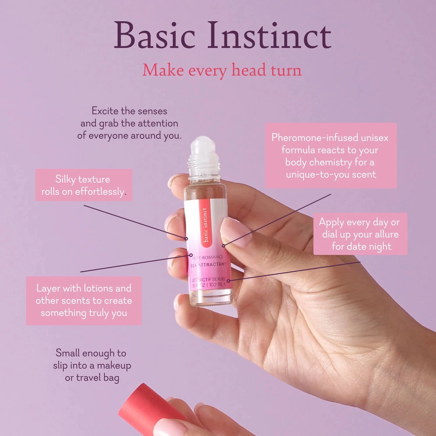 Basic Instinct - Pheromone Perfume - Roll On - IN STOCK - 55 LEFT! - Pure Romance