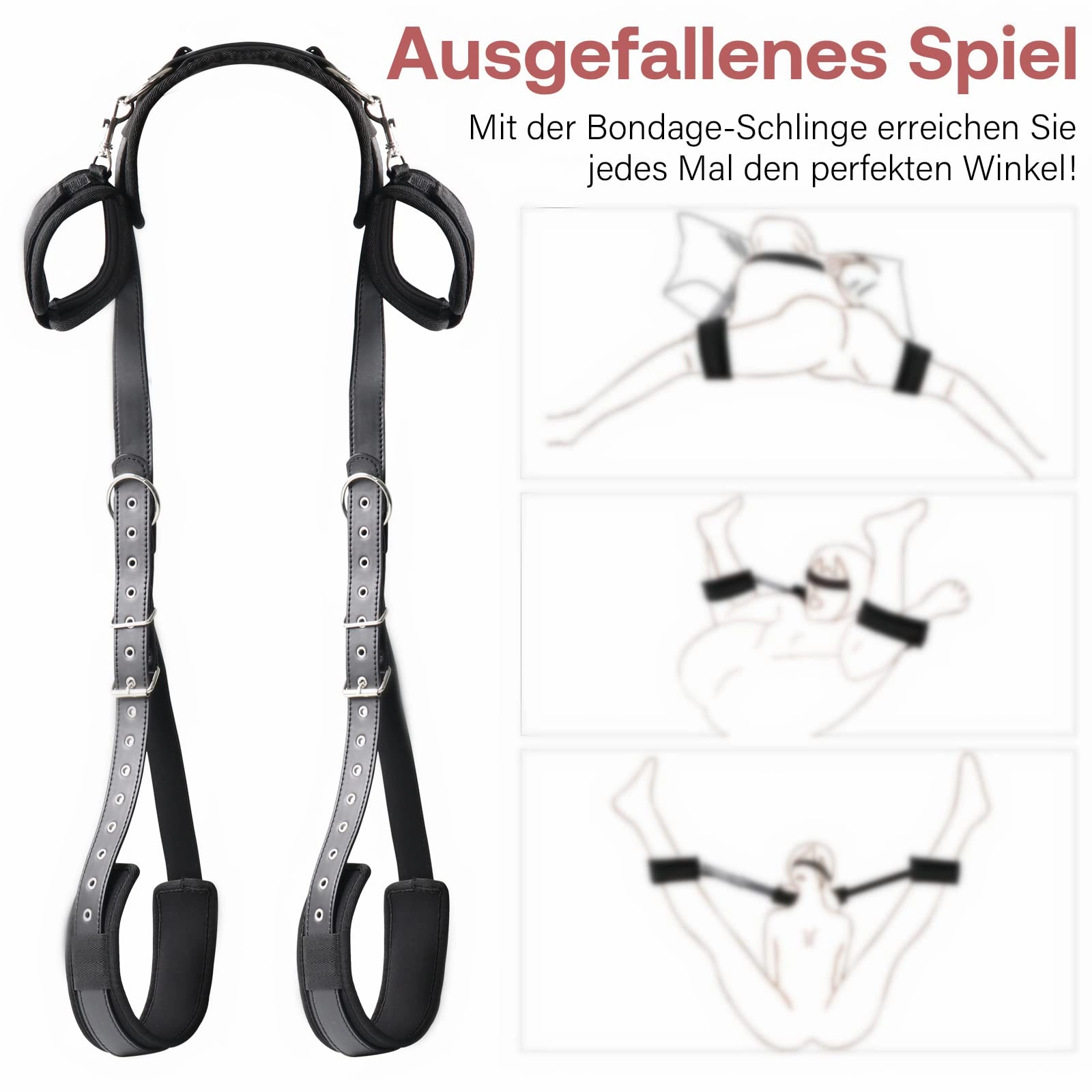 BDSM Bondage Set – Complete Set with Handcuffs, Thigh Bands & Neck Support