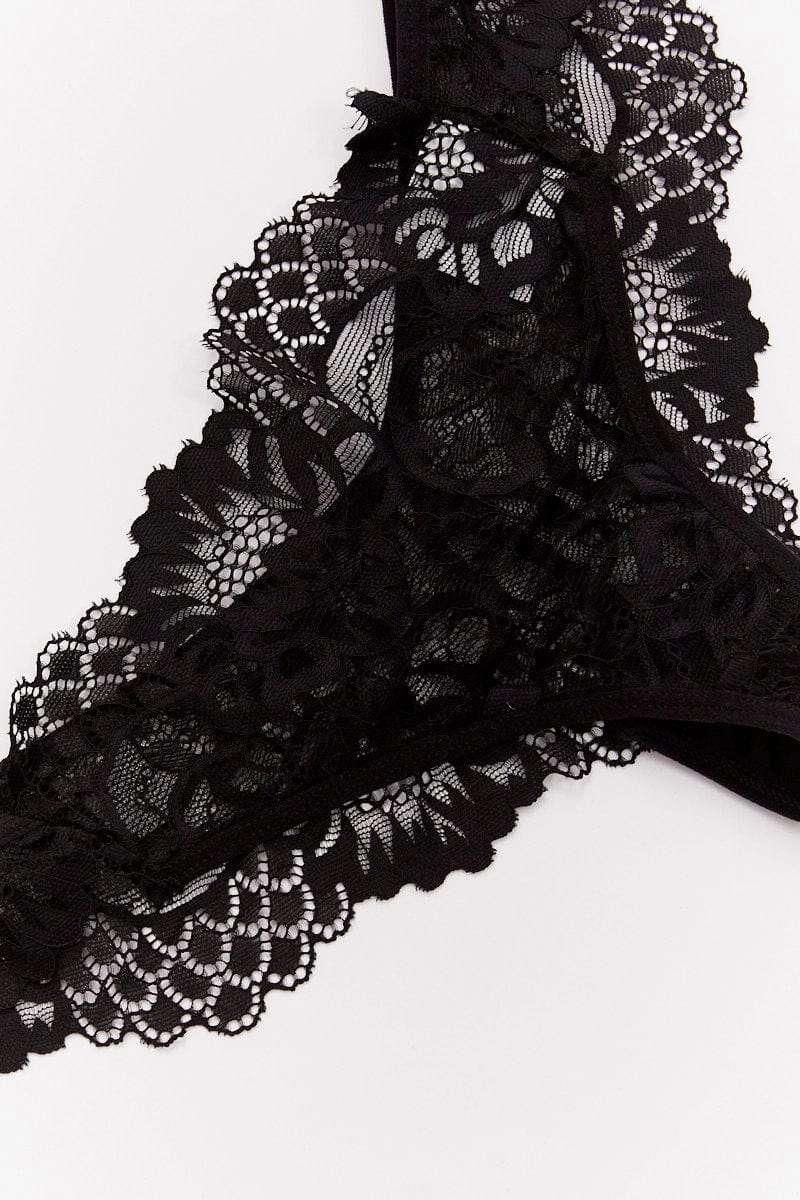 Black Black Lace Lingerie Set