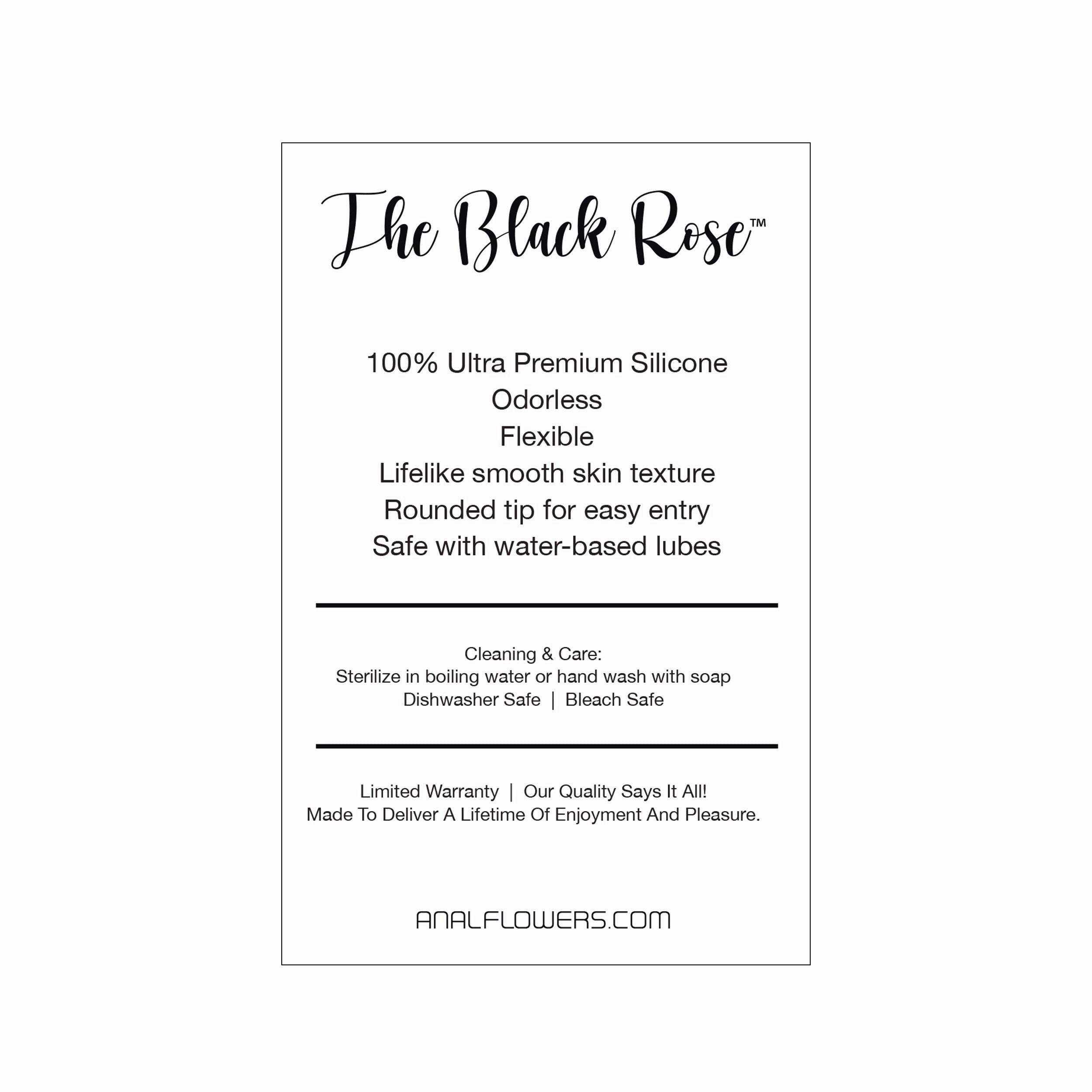 Black Rose Silicone Butt Plug