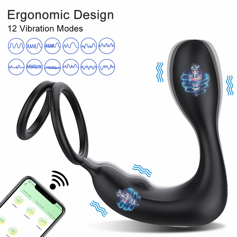 Bluetooth Vibrating Male Prostate Massager Anal Sex Toy APP Vibrator for Men Butt Plug Couples Game