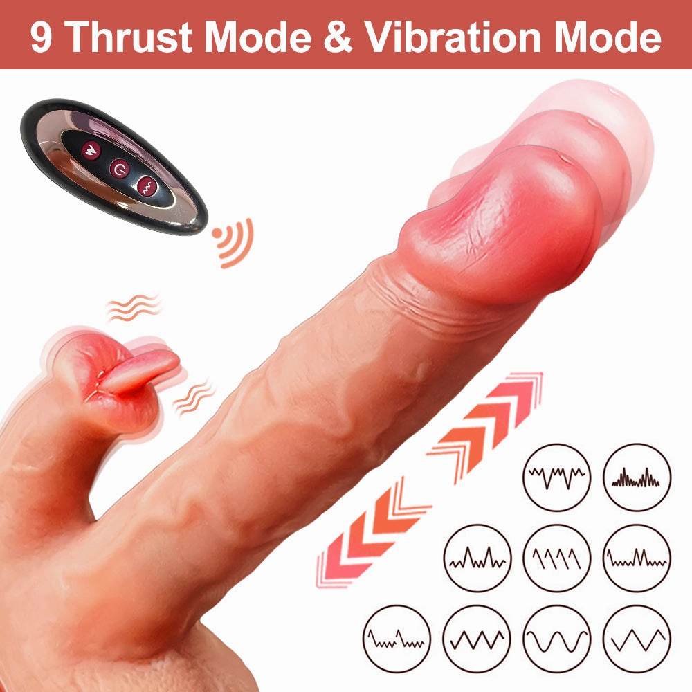 Bowman - Licking Heating Vibrating and Thrusting Dildo with Little Tongue