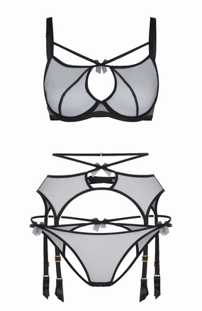Buffie Bra, Suspender and Ouvert Brief Set