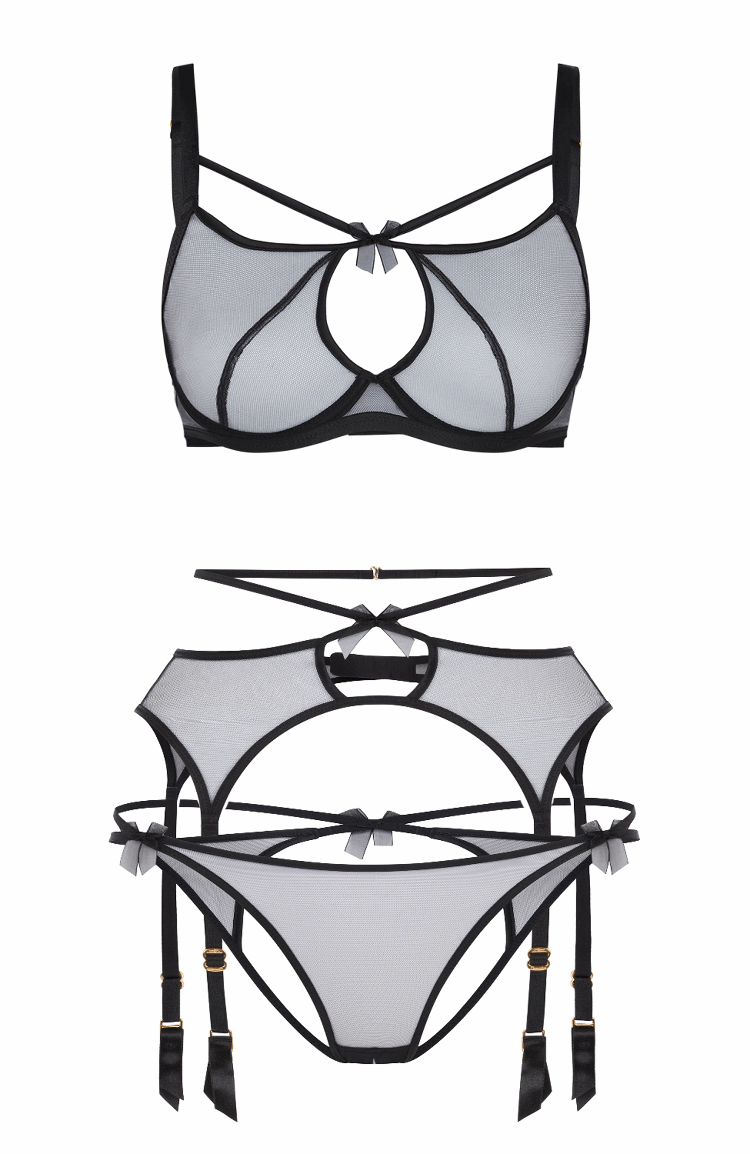 Buffie Bra, Suspender and Ouvert Brief Set