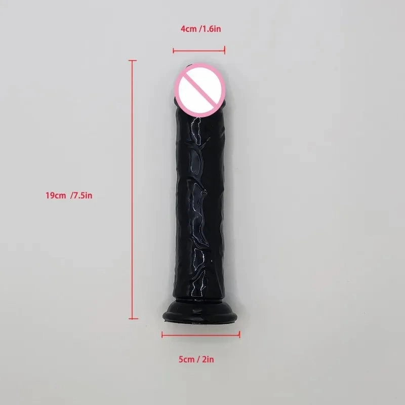 Caesar's Column Premium Realistic Silicone Black Dildo Suction Cup Set