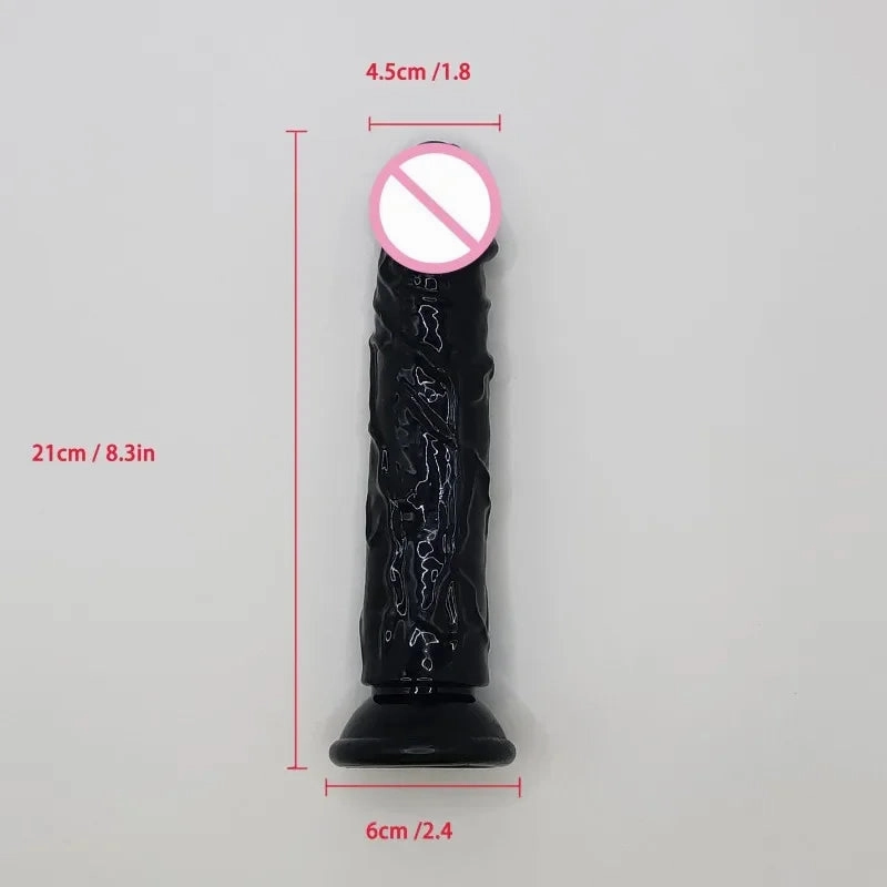 Caesar's Column Premium Realistic Silicone Black Dildo Suction Cup Set