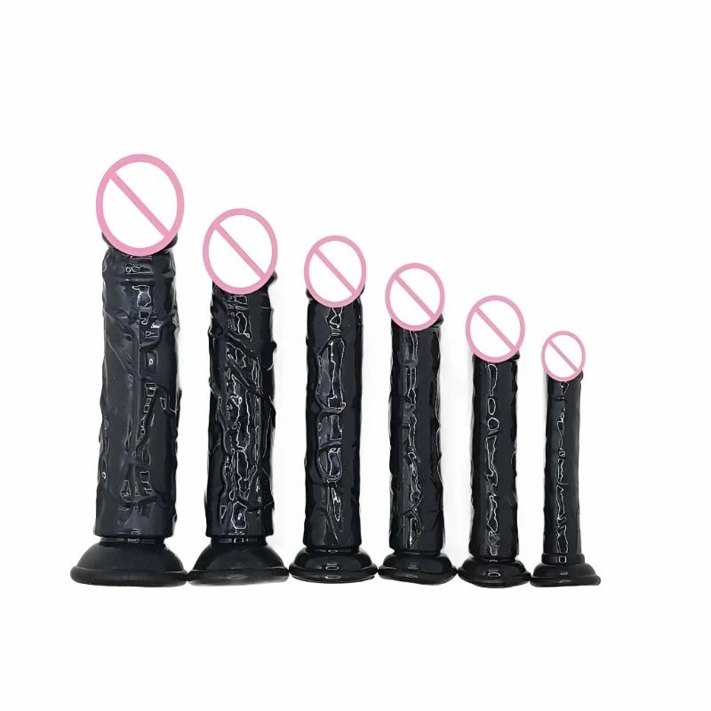 Caesar's Column Premium Realistic Silicone Black Dildo Suction Cup Set