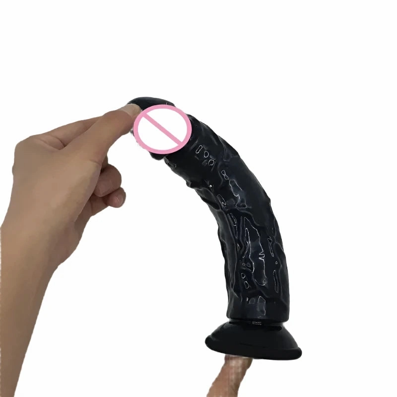 Caesar's Column Premium Realistic Silicone Black Dildo Suction Cup Set