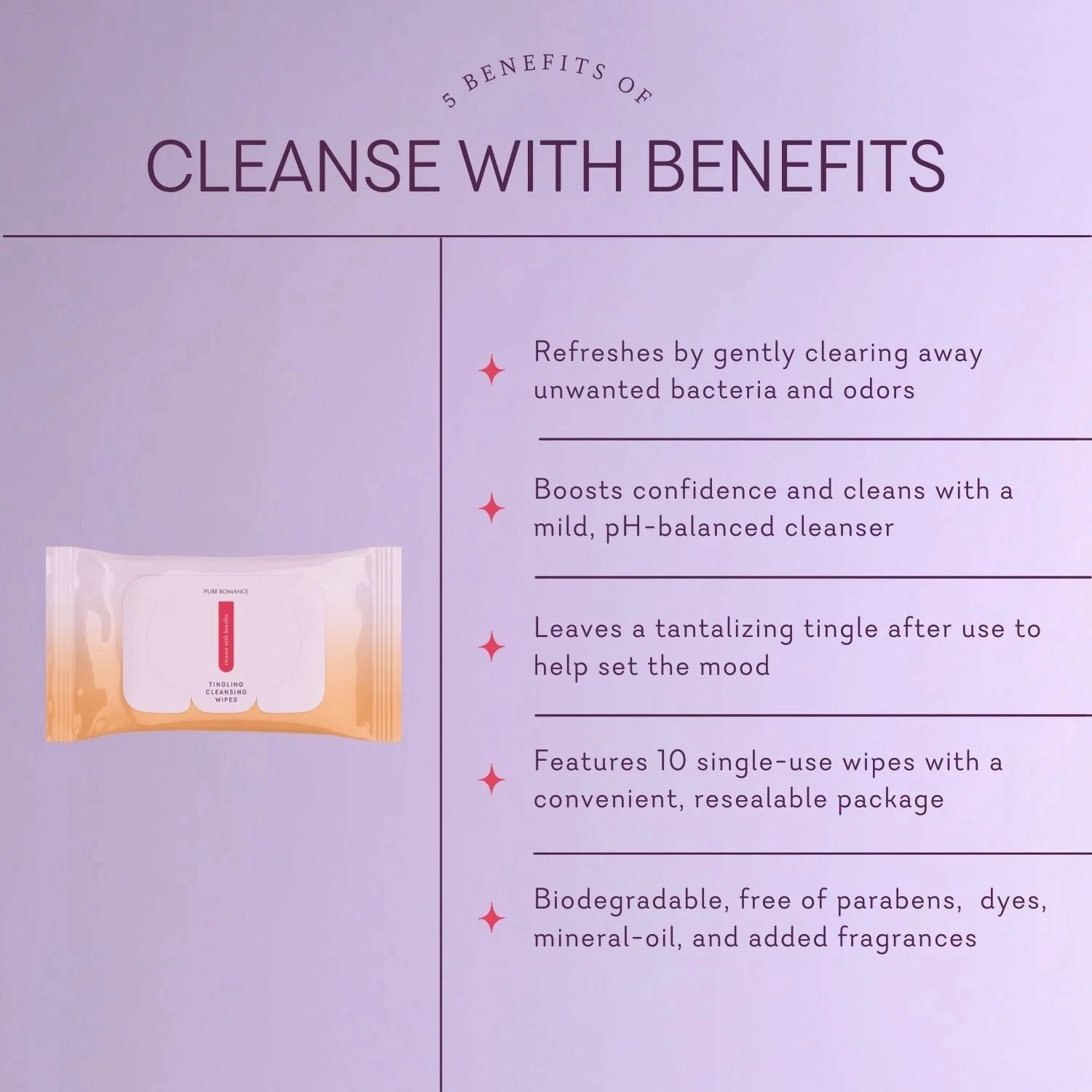 Cleanse with Benefits - Enhancement Wipes - Pure Romance