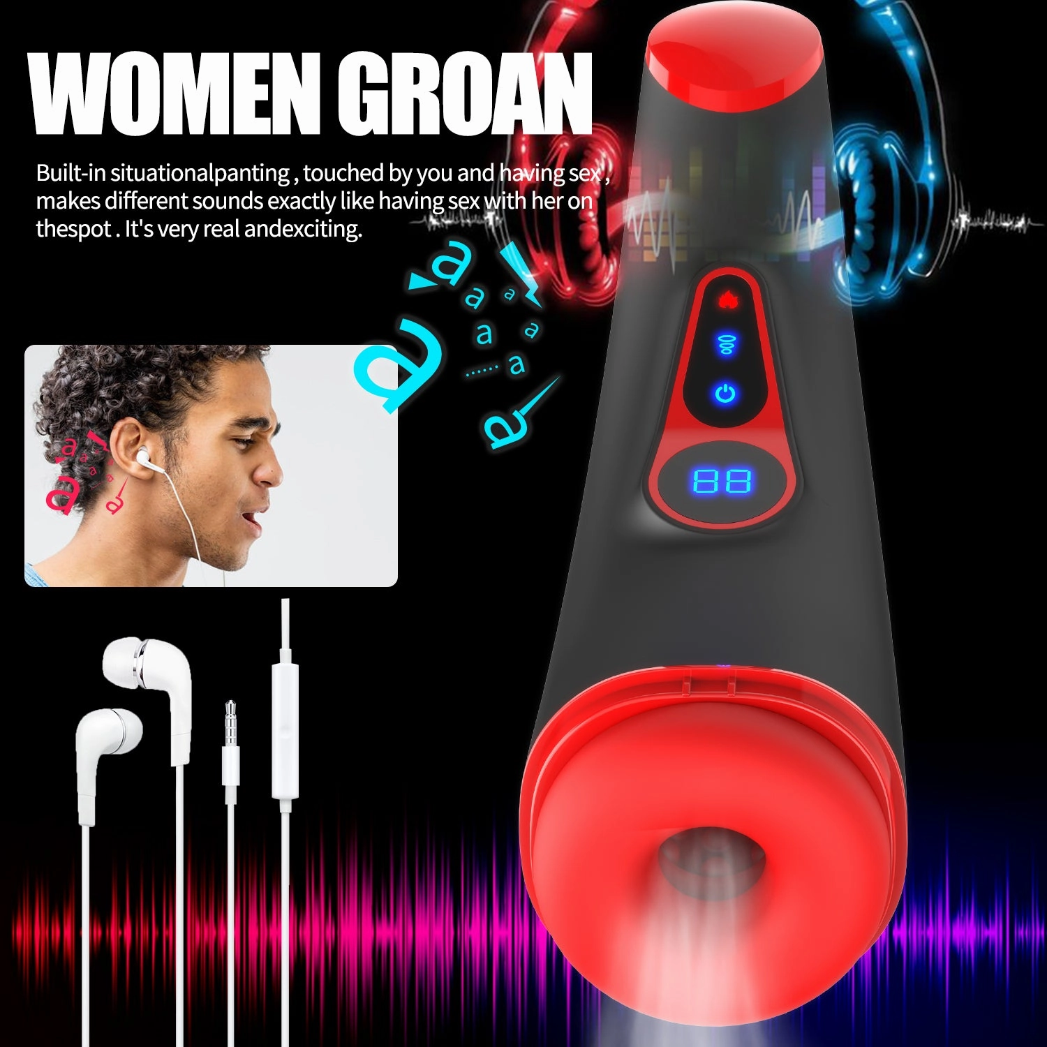 Cone - Male Masturbator Cup With 9 Sucking & 9 Vibrating Modes