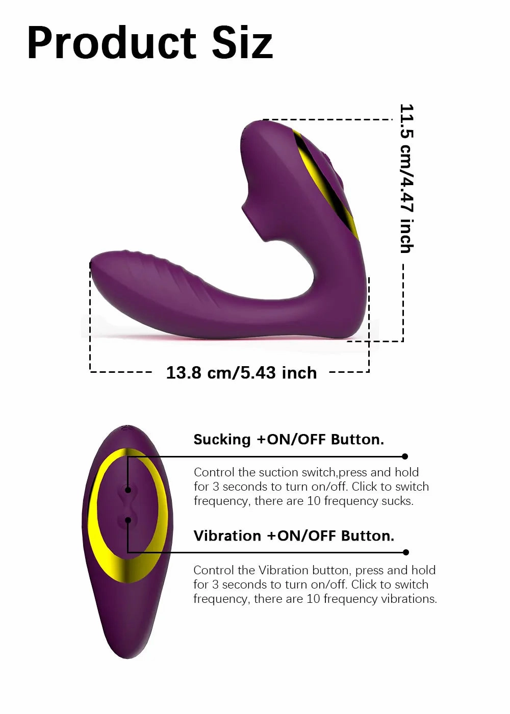 Contactless Air Flow Clit Suctioning Vibrator | Dual Stimulation with 10 Suction & Vibration Modes