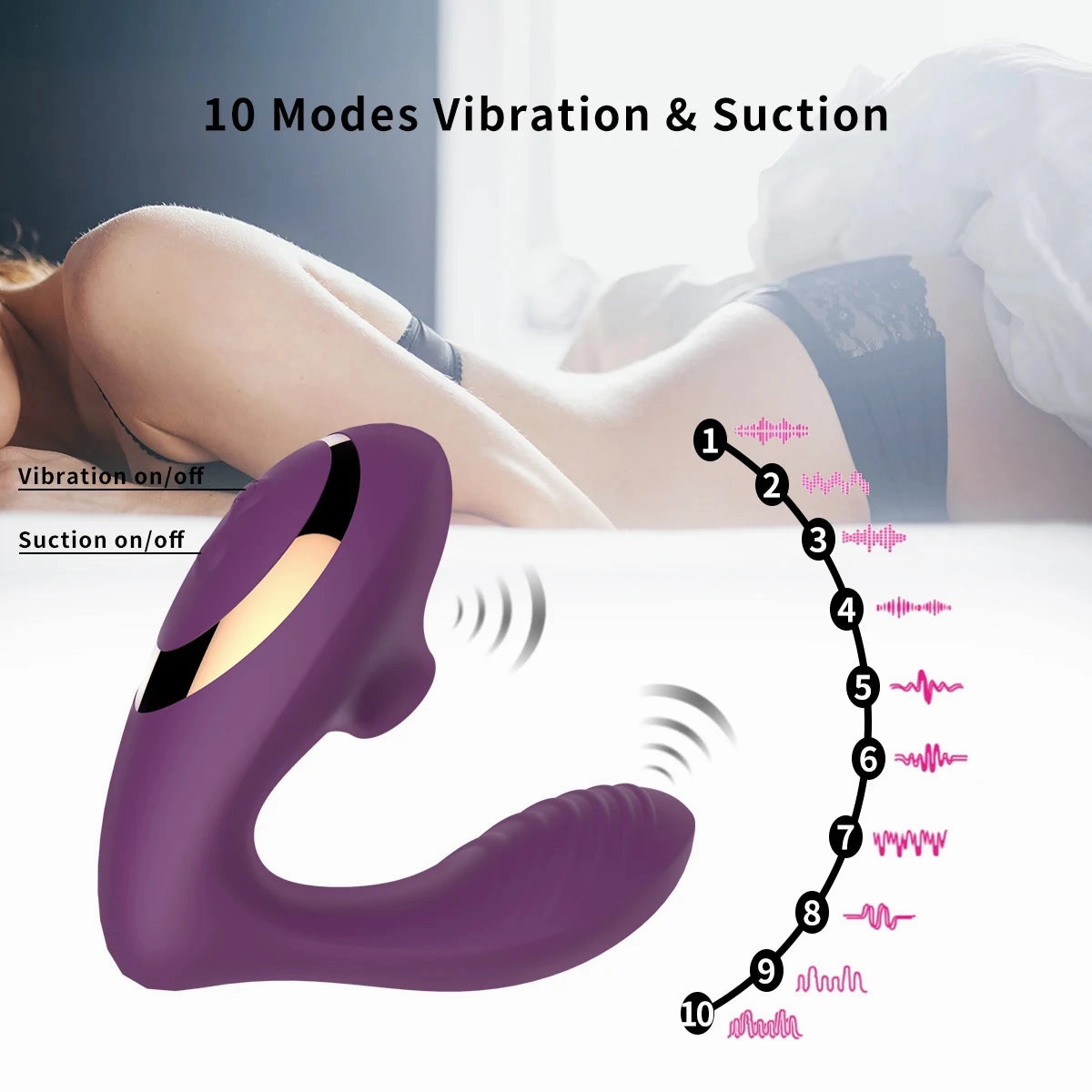Contactless Air Flow Clit Suctioning Vibrator | Dual Stimulation with 10 Suction & Vibration Modes