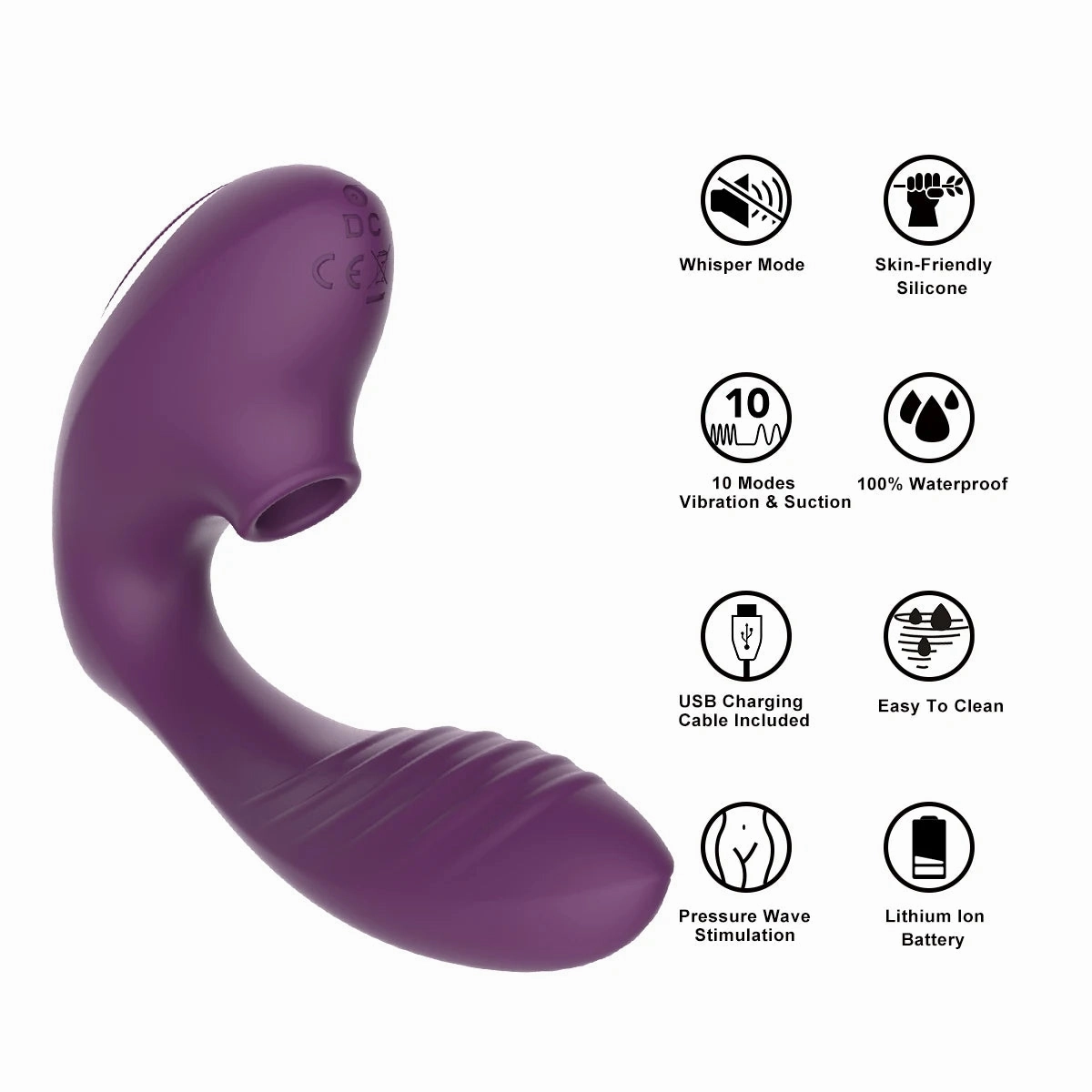 Contactless Air Flow Clit Suctioning Vibrator | Dual Stimulation with 10 Suction & Vibration Modes