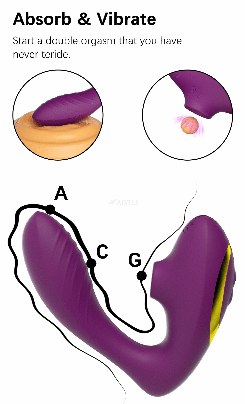 Contactless Air Flow Clit Suctioning Vibrator | Dual Stimulation with 10 Suction & Vibration Modes