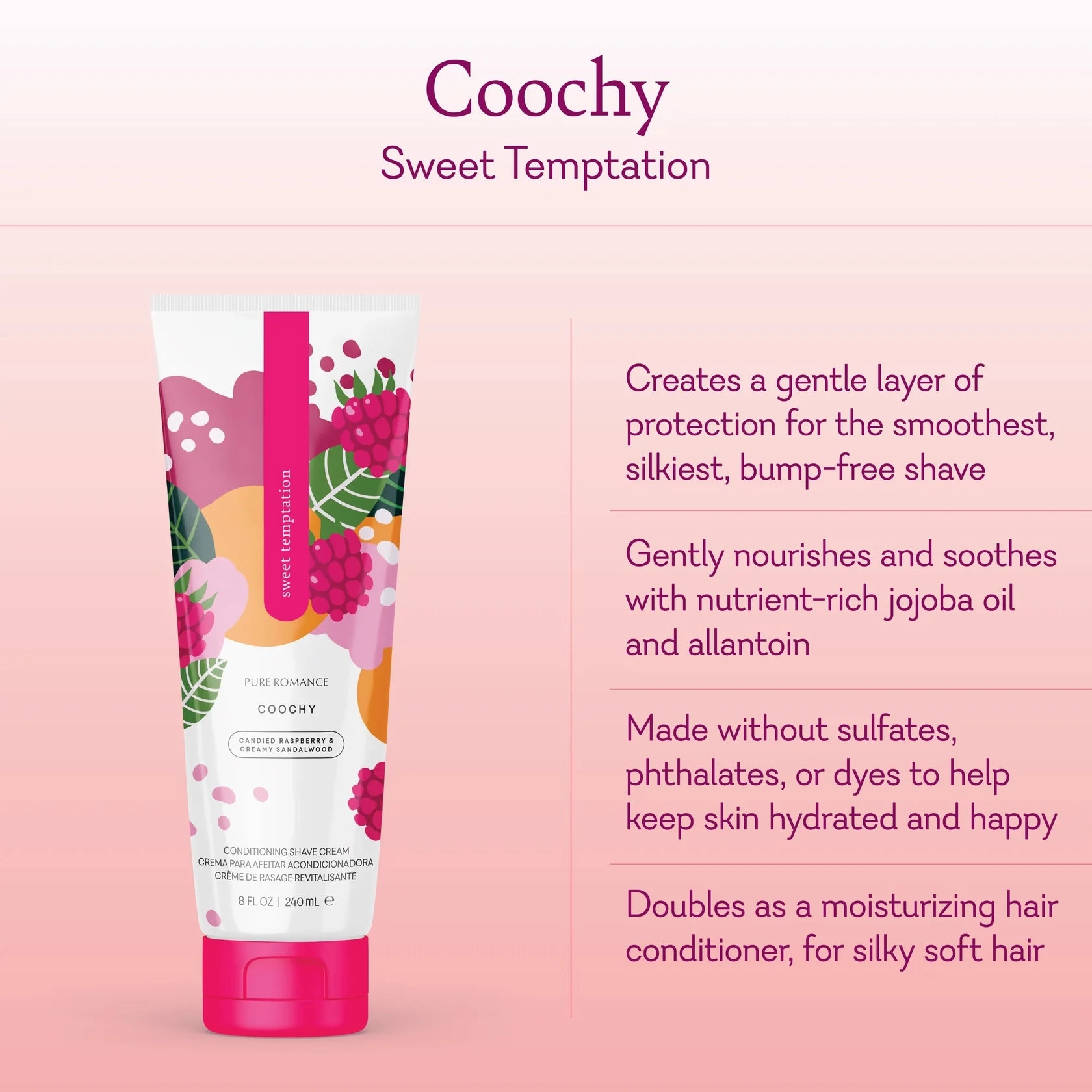 Coochy Vuluxe Conditioning Shave Cream - Sweet Temptation - IN STOCK - 9 LEFT! - Pure Romance