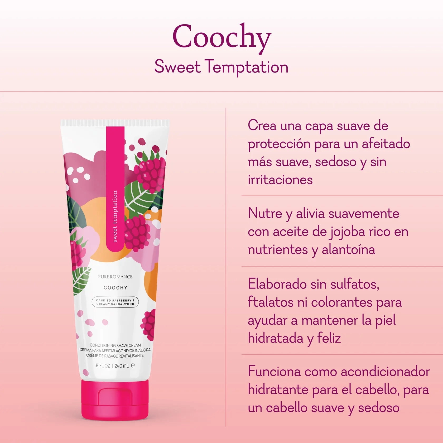 Coochy Vuluxe Conditioning Shave Cream - Sweet Temptation - IN STOCK - 9 LEFT! - Pure Romance